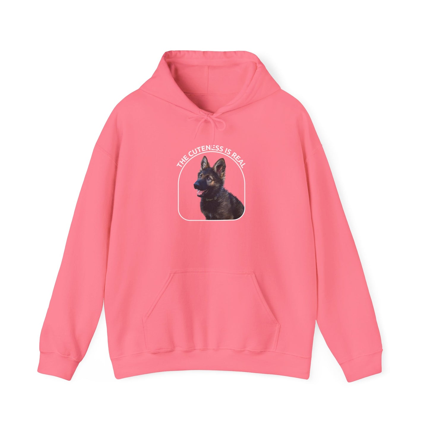 Unisex Dog Lover Hoodie With Cute German Shepherd Puppy and Caption The Cuteness Is Real