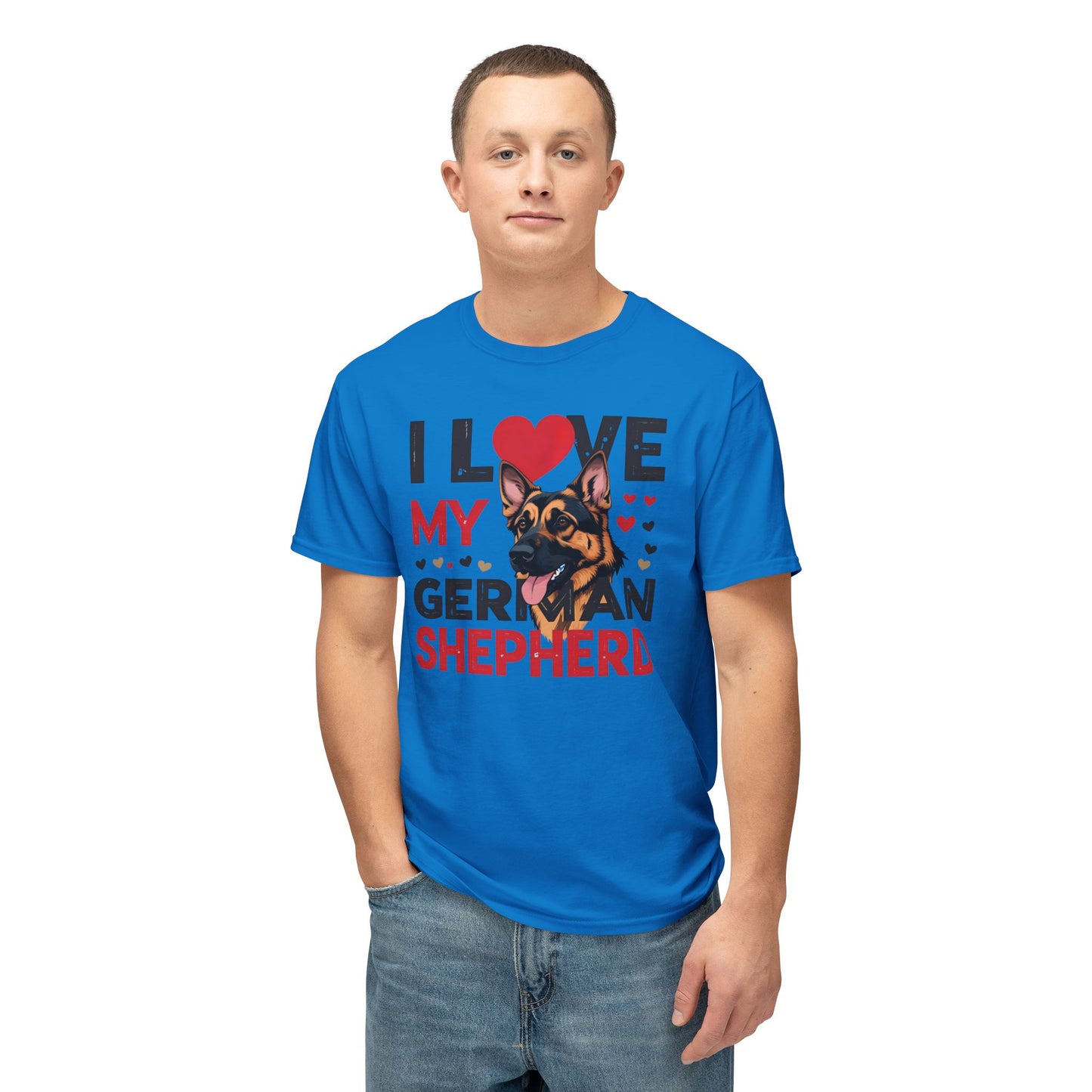 I Love My German Shepherd T-Shirt, Cute Dog Lover Gift, Pet Parent Apparel, Dog Adoption Celebration, Canine Lover's Tee