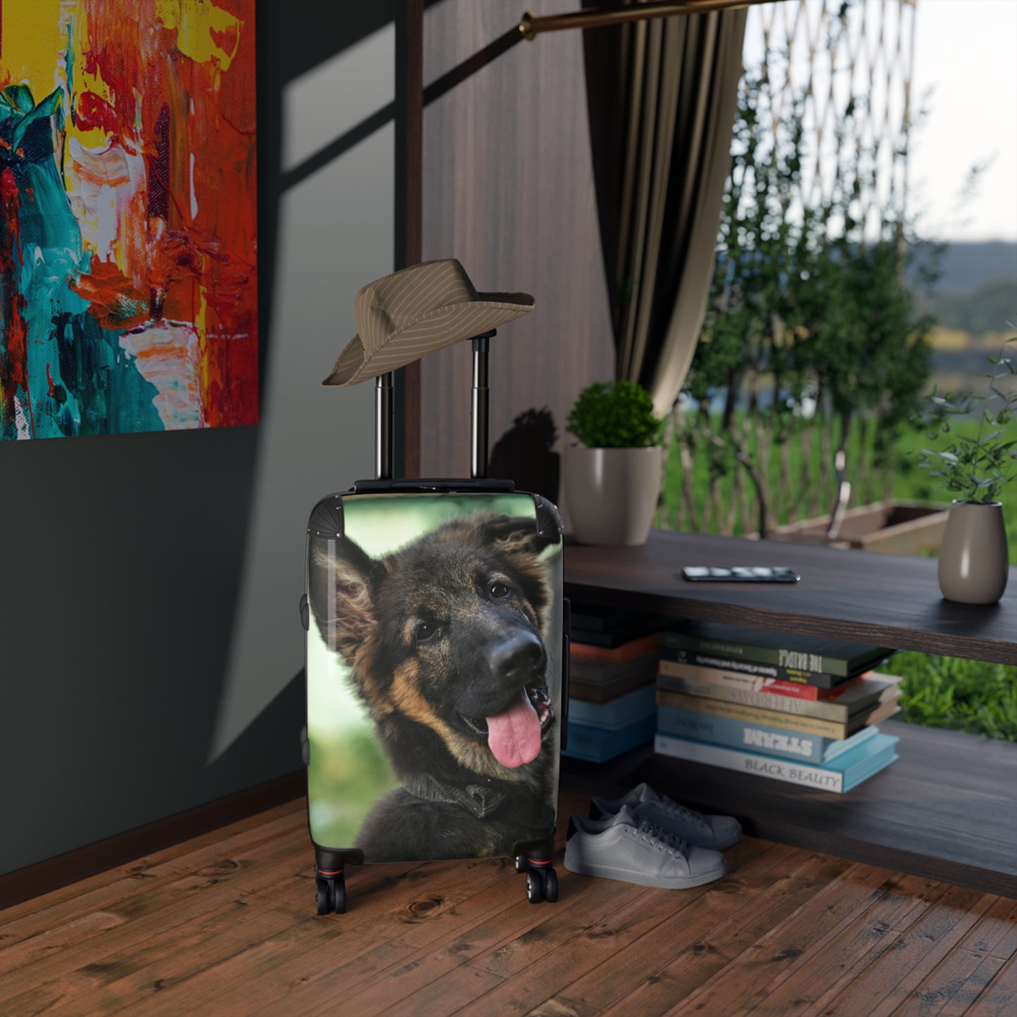 Personalized Dog Photo Suitcase - Cute German Shepherd Puppy