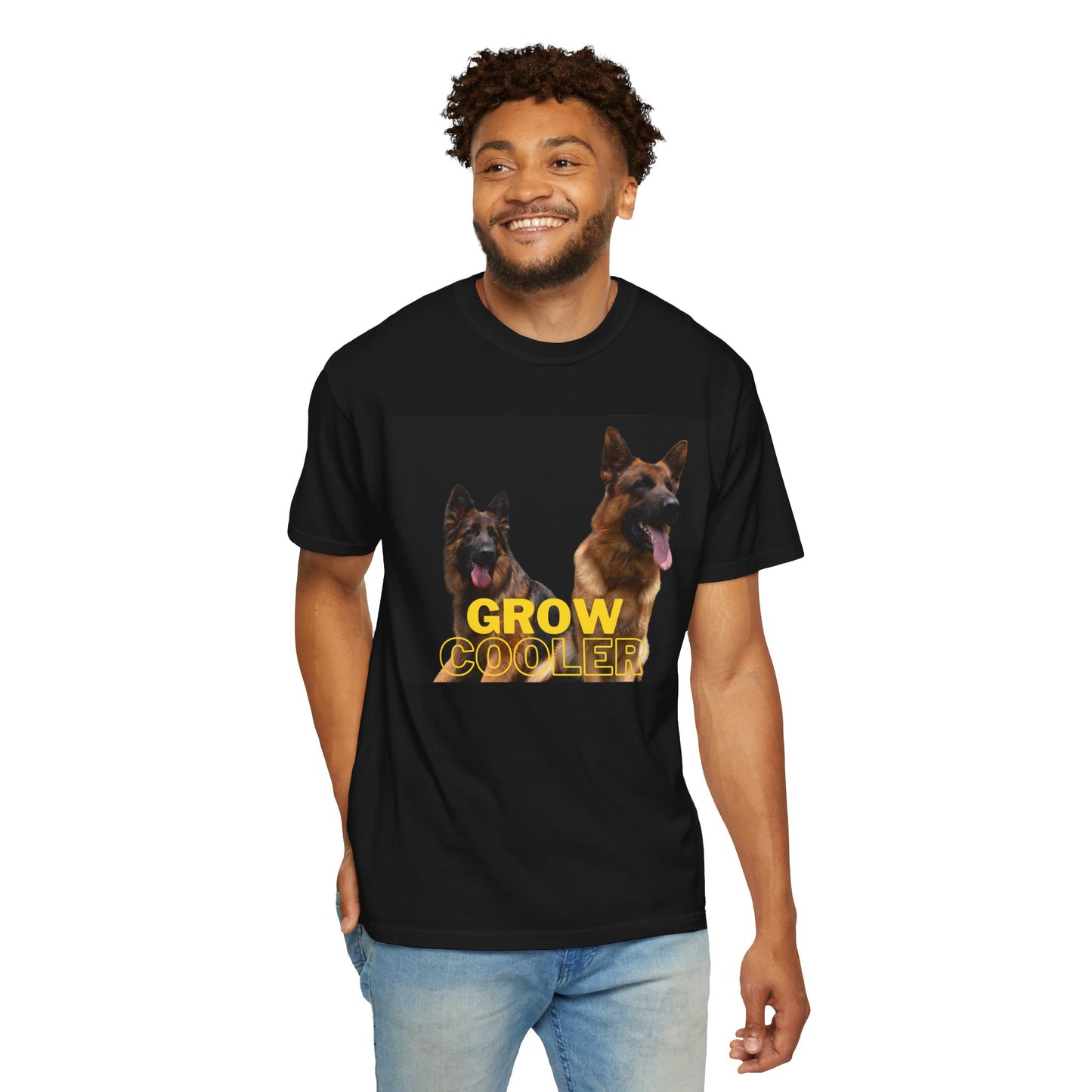 Unisex Dog Lover T-Shirt With Two German Shepherds and Caption Grow Cooler