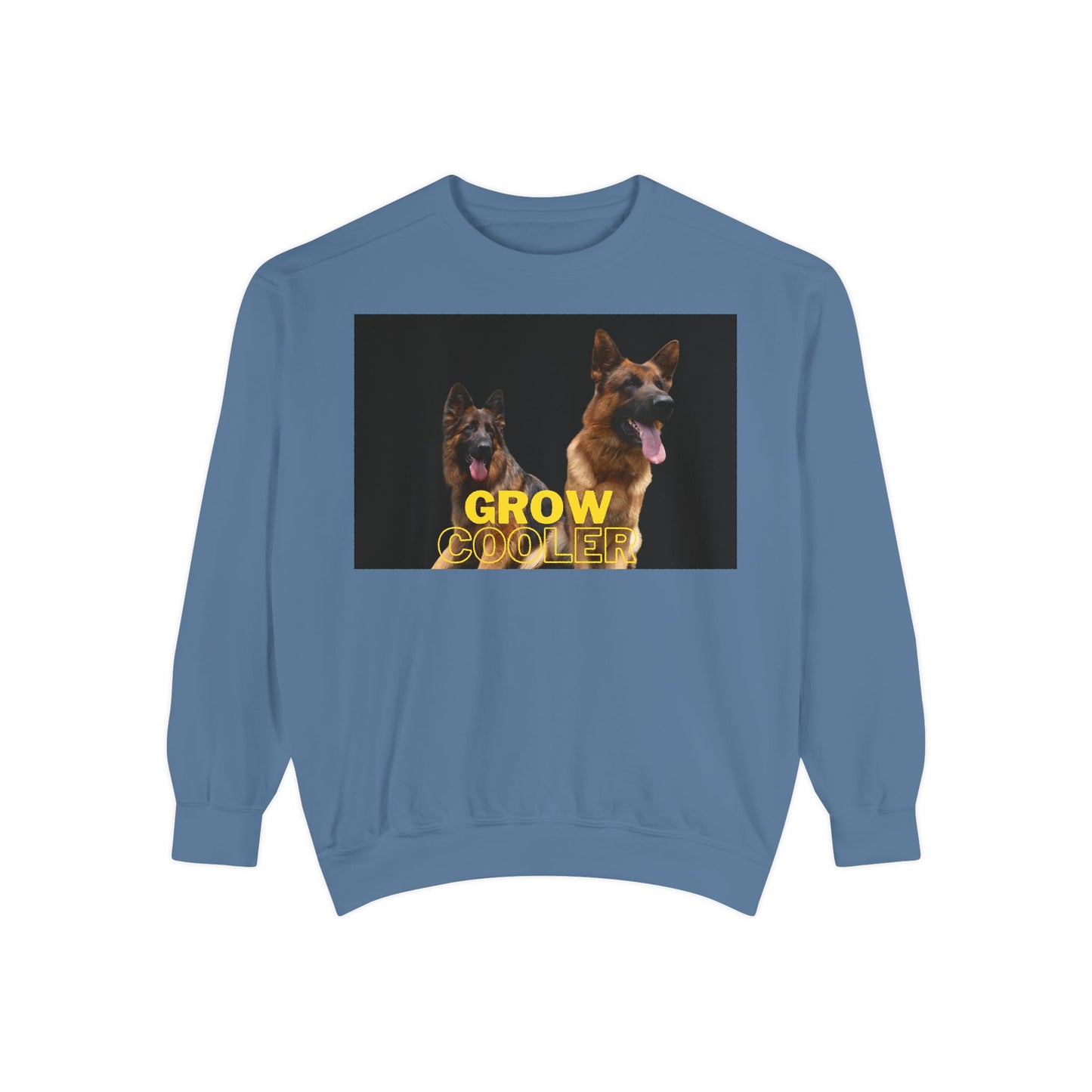 Unisex Dog Lover Sweatshirt With Two German Shepherds and Caption Grow Cooler