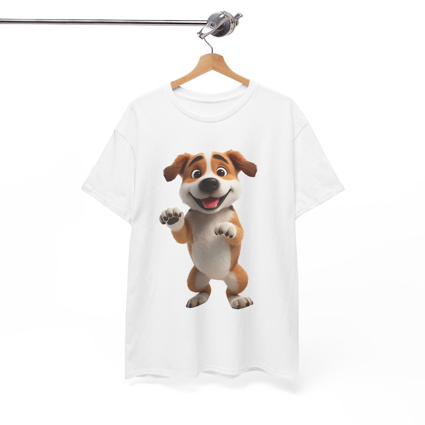 Cute Dog 3D Graphic Tee, Unisex Heavy Cotton T-Shirt, Dog Lover Gift, Fun Casual Wear