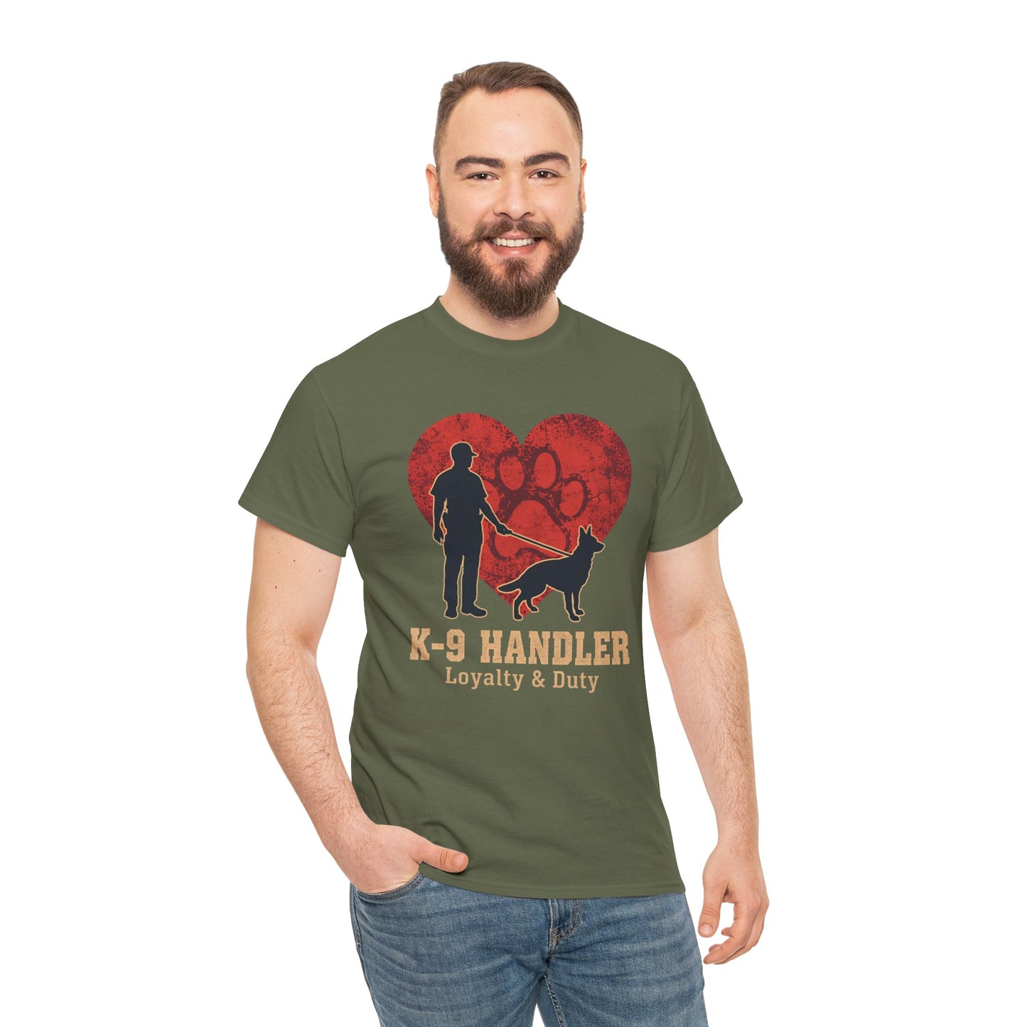 K-9 Handler Heart Tee - Loyalty & Duty, Dog Lover Gift, Pet Owner Apparel