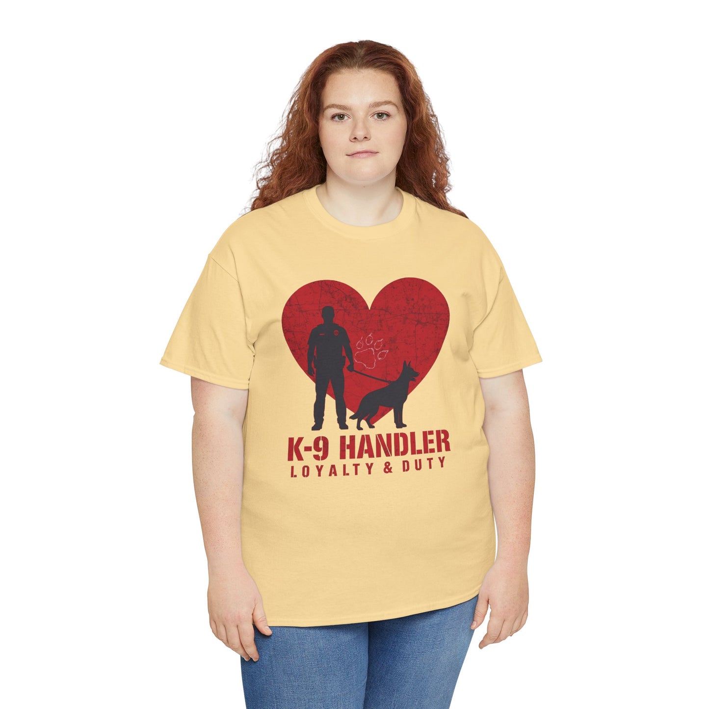 K-9 Handler Heavy Cotton Tee - Loyalty & Duty Shirt, Dog Lover Gift