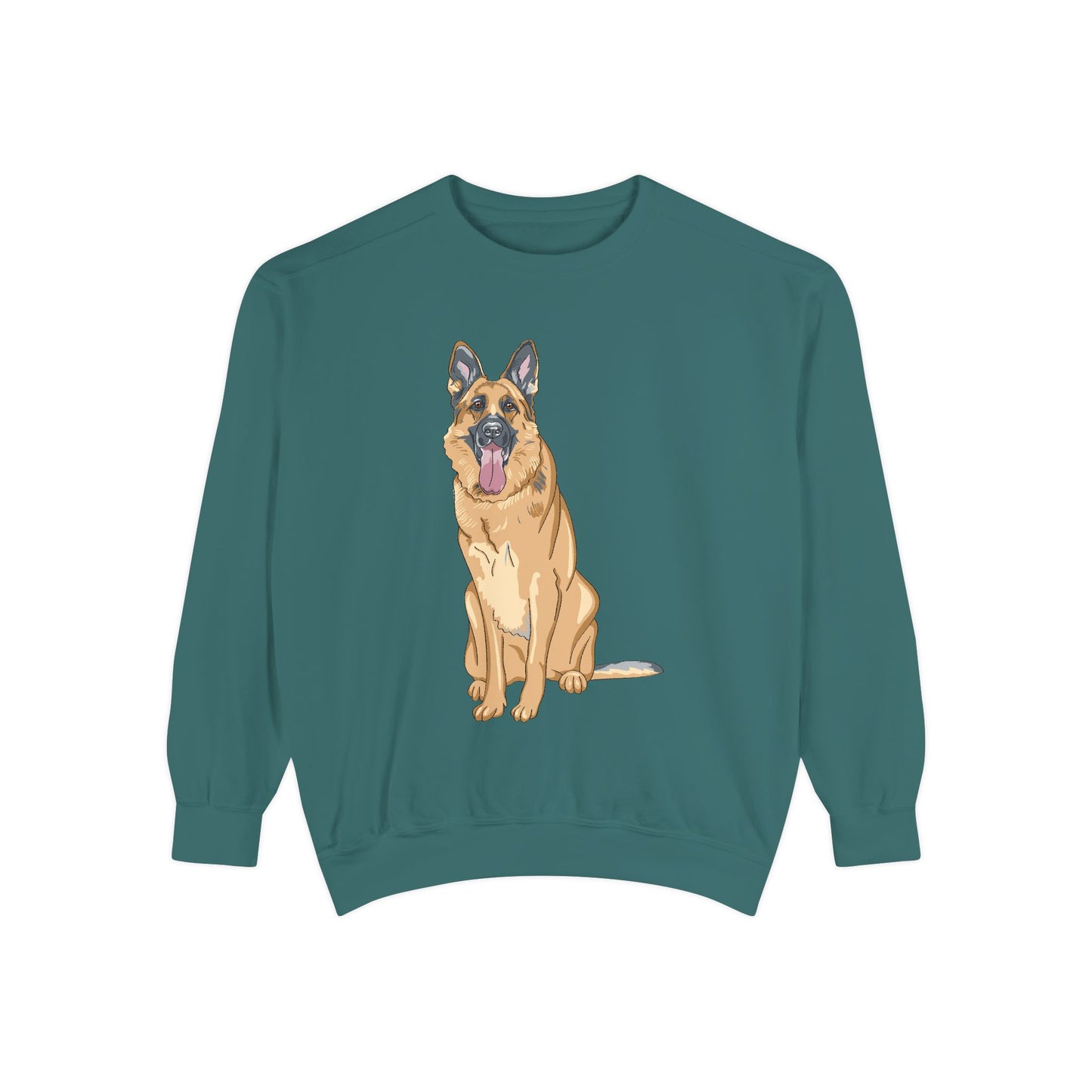 Unisex Dog Lover Sweatshirt With a Graphic of a German Shepherd Sloppily Standing