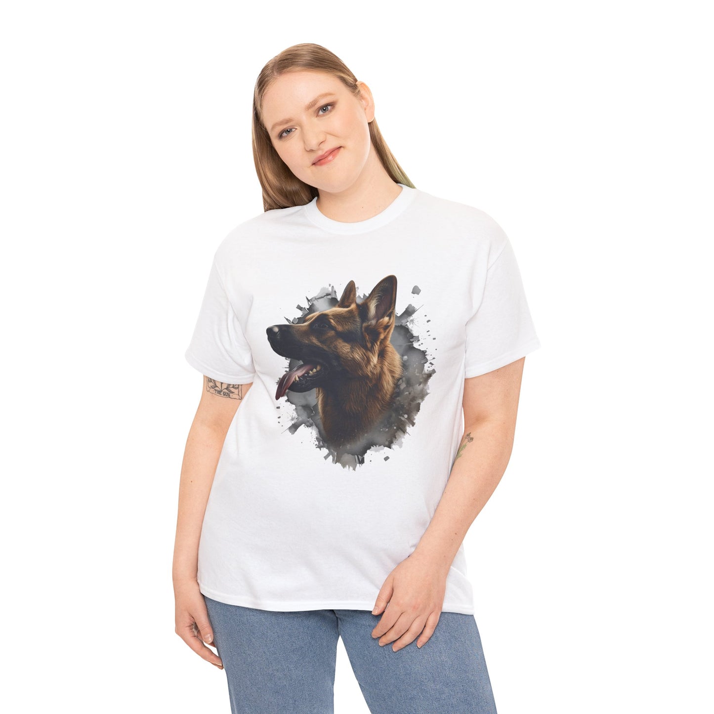 German Shepherd Lover Tee With 3D Design, Unisex Cotton Shirt, Dog T-Shirt, Pet Lovers Gift, Animal Enthusiast Apparel