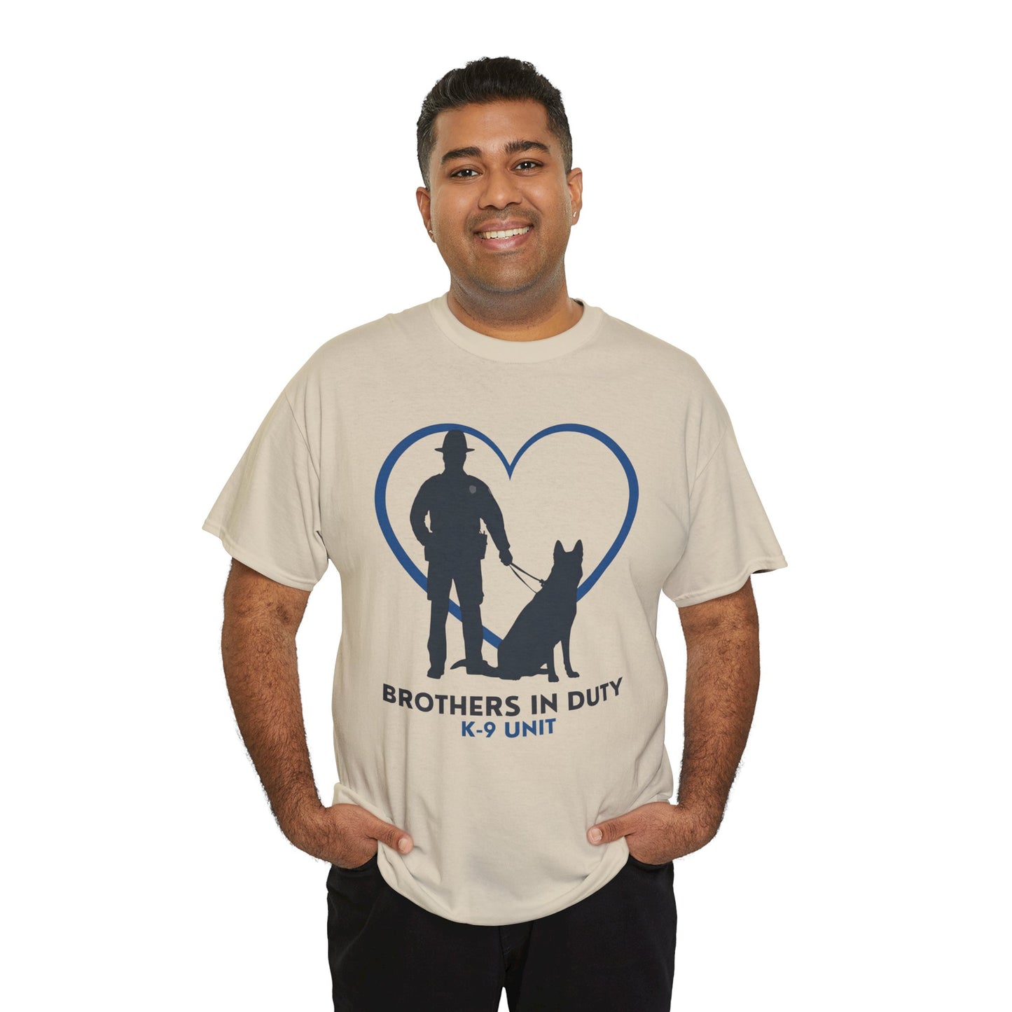 Heartfelt K-9 Unit Tee - Brothers In Duty | Police Officer Gift, Dog Lover Shirt, Law Enforcement Apparel