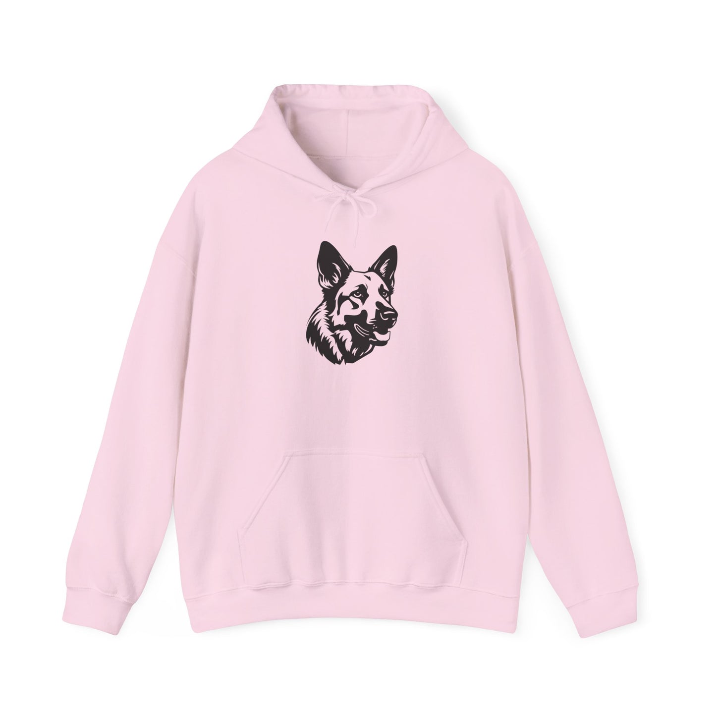 Unisex Dog Lover Hoodie With a Close Up Graphic of Black and White German Shepherd Mouth Opened