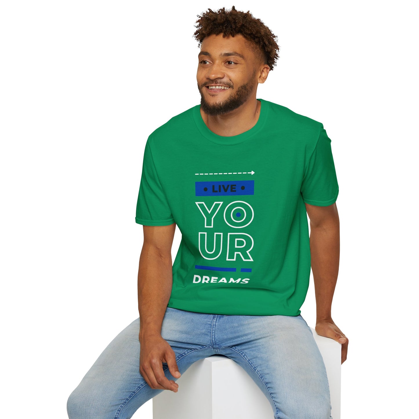Live Your Dreams Unisex Softstyle T-Shirt, Inspirational Tee, Motivational Gift, Casual Wear, Daily Reminder, Empowerment Top