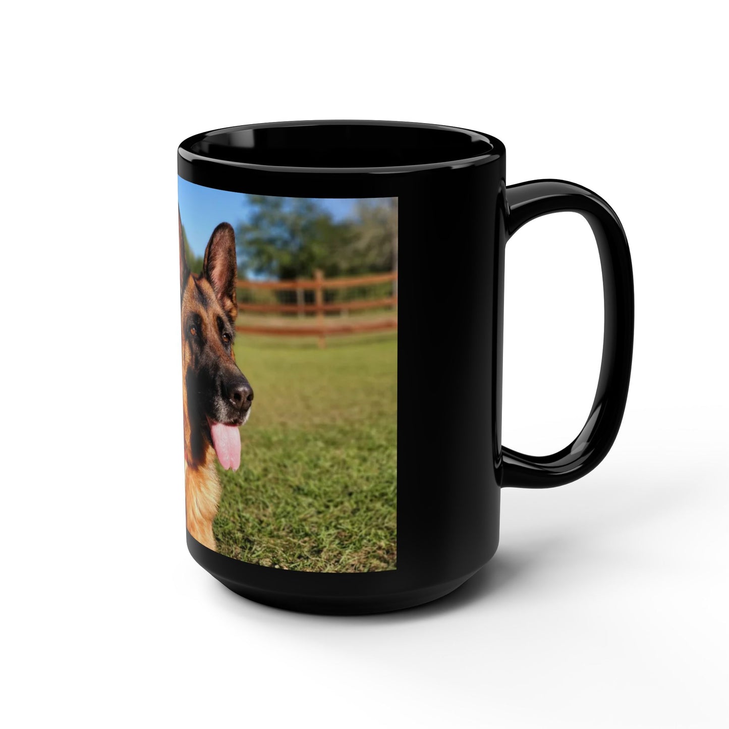 Black Dog Lover Black Ceramic Mug 15oz With a Showline German Shepherd