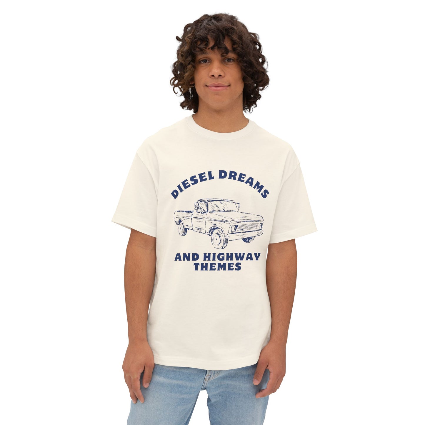 Diesel Dreams Boxy Tee - Unisex Oversized Graphic Shirt for Truck Lovers, Casual Wear, Gift for Him/Her, Summer Comfort, Road Trip Apparel