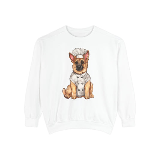 Chef German Shepherd Unisex Garment-Dyed Sweatshirt - Cute Dog Lover Gift
