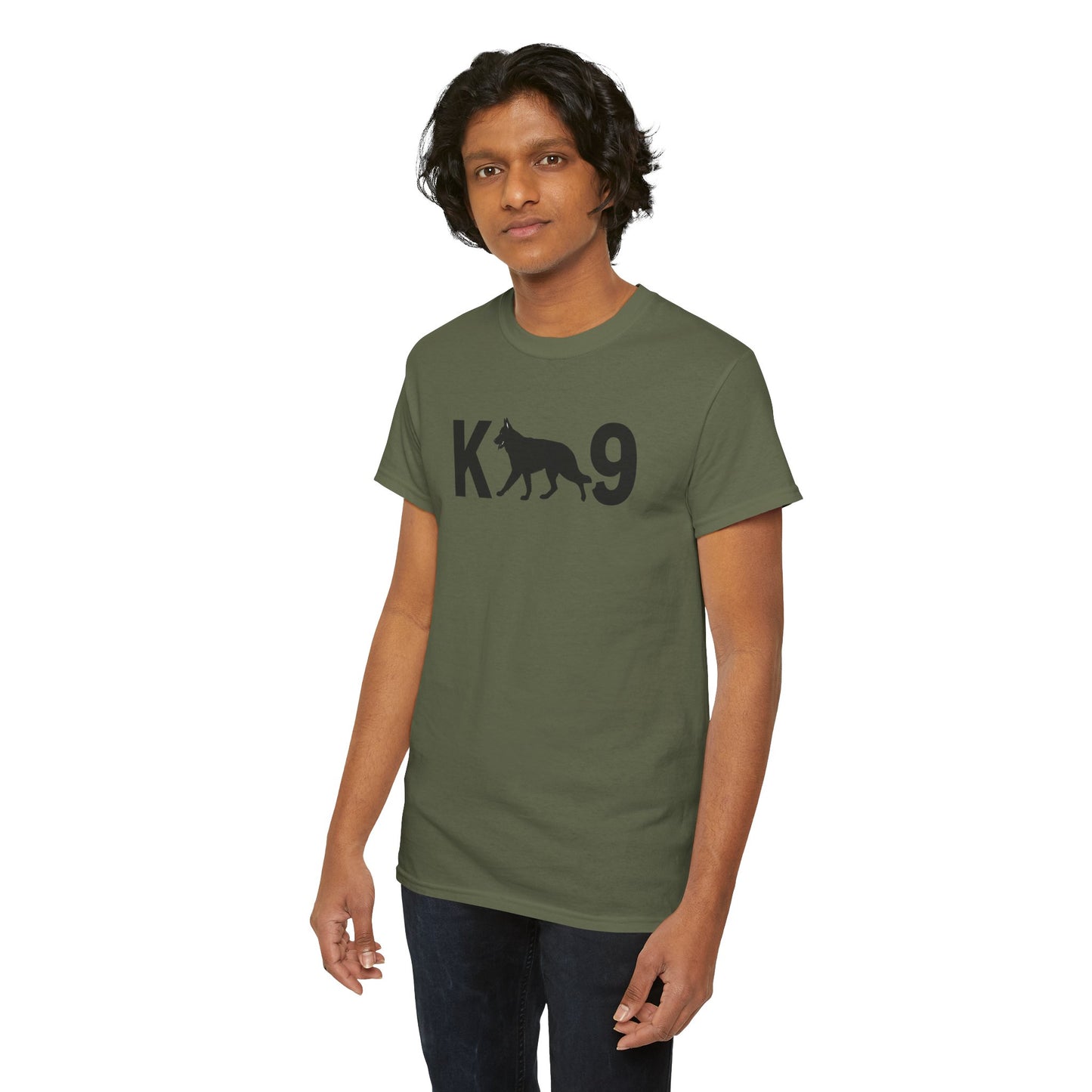 Black German Shepherd K9 Unisex Heavy Cotton Tee - Perfect for Dog Lovers, Pet Owners