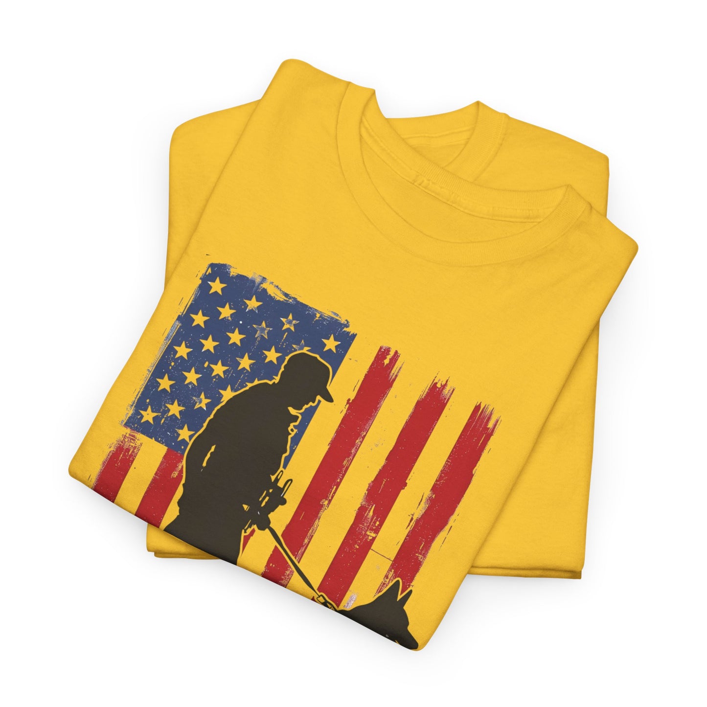 Patriotic Police K-9 Unit Heavy Cotton Tee, Unisex Cotton Shirt for Dog Lovers, Law Enforcement Apparel, Gifts for Police Officers