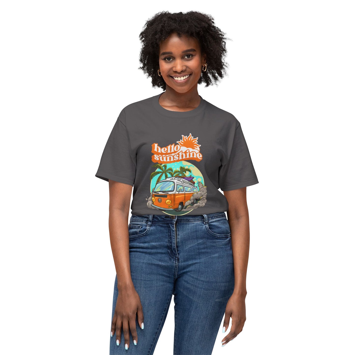 Hello Sunshine Beach Vibe T-Shirt, Summer Tee, Vacation Shirt, Gift for Travelers, Cool Graphic Tee