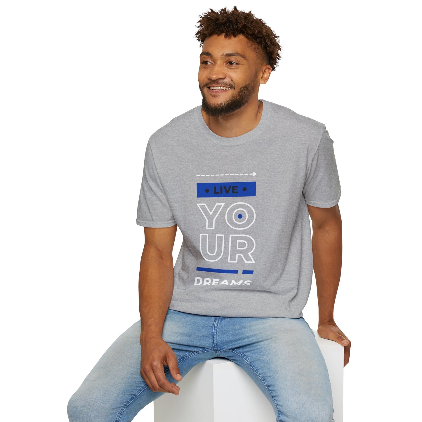 Live Your Dreams Unisex Softstyle T-Shirt, Inspirational Tee, Motivational Gift, Casual Wear, Daily Reminder, Empowerment Top