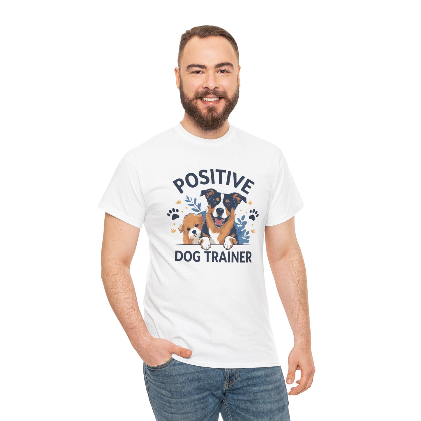 Positive Dog Trainer Tee, Dog Lover Gift, Unisex Cotton T-Shirt, Pet Training Apparel, Animal Care, Casual Dog Shirt