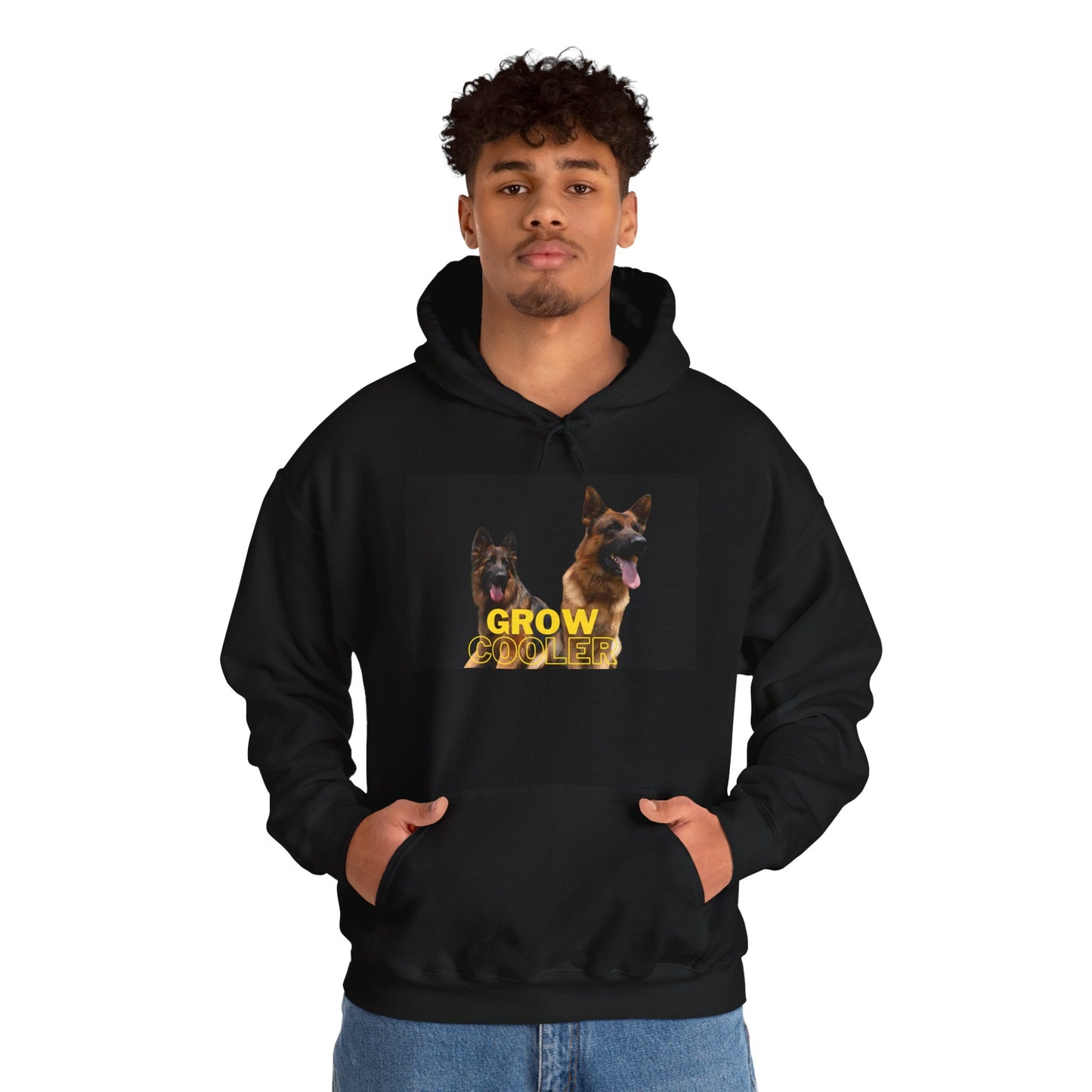 Unisex Dog Lover Hoodie With Two German Shepherds and Caption Grow Cooler