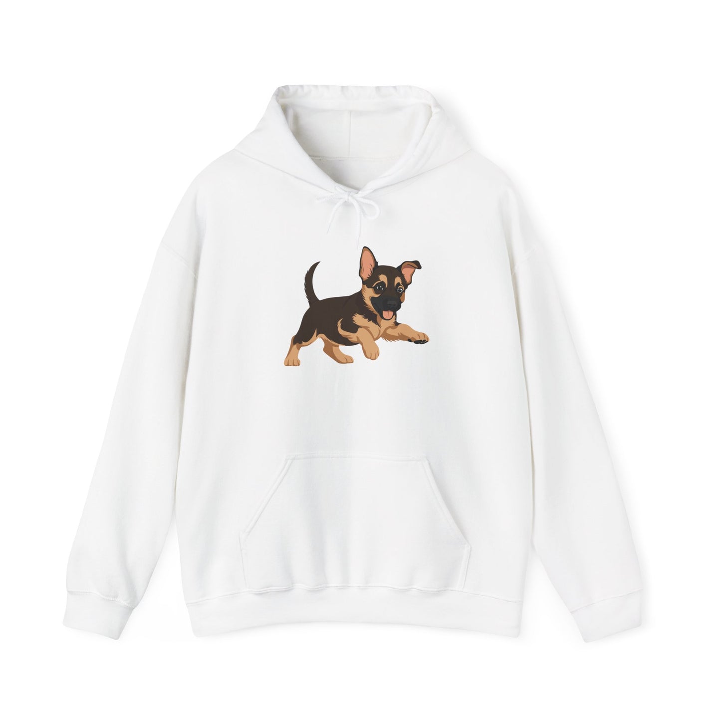 Unisex Dog Lover Hoodie With a Graphic of Cute Playing German Shepherd