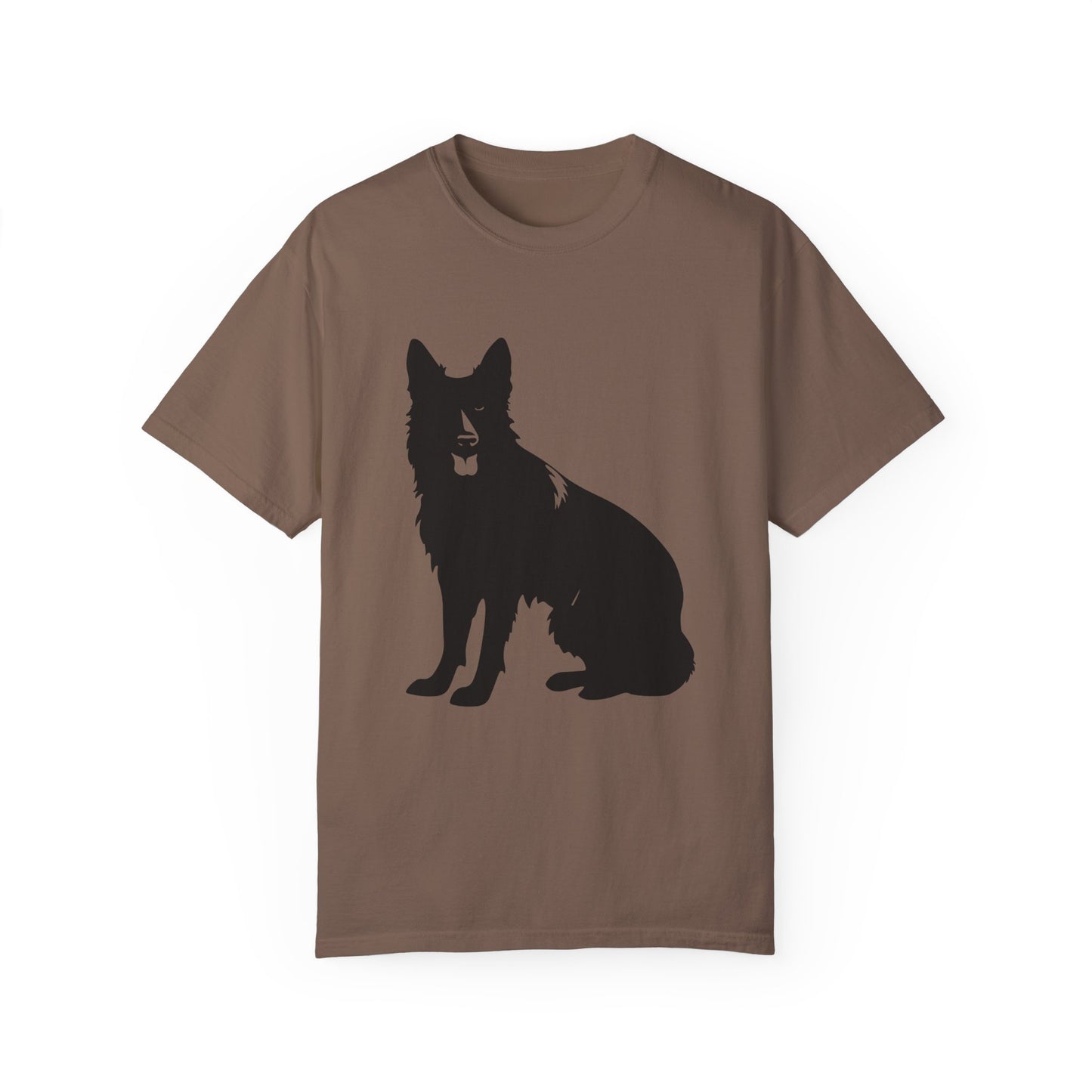 Unisex T-shirt With Graphic of Black German Shepherd Sloppy Sitting