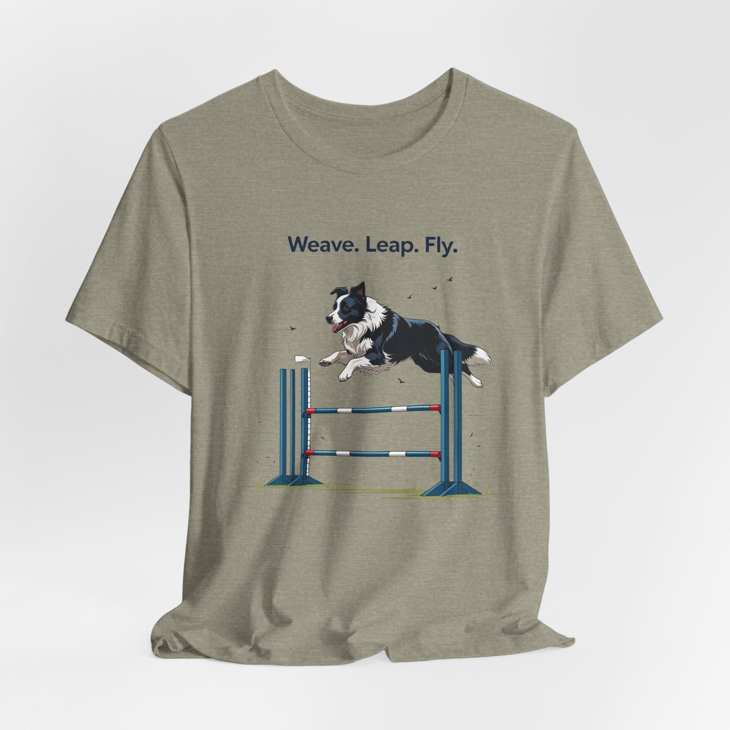 Dog Agility Spirit T-Shirt, Weave Leap Fly Tee, Gifts for Dog Lovers, Pet Enthusiasts, Animal Lovers T-Shirt, Casual Wear, Dog Show Gear