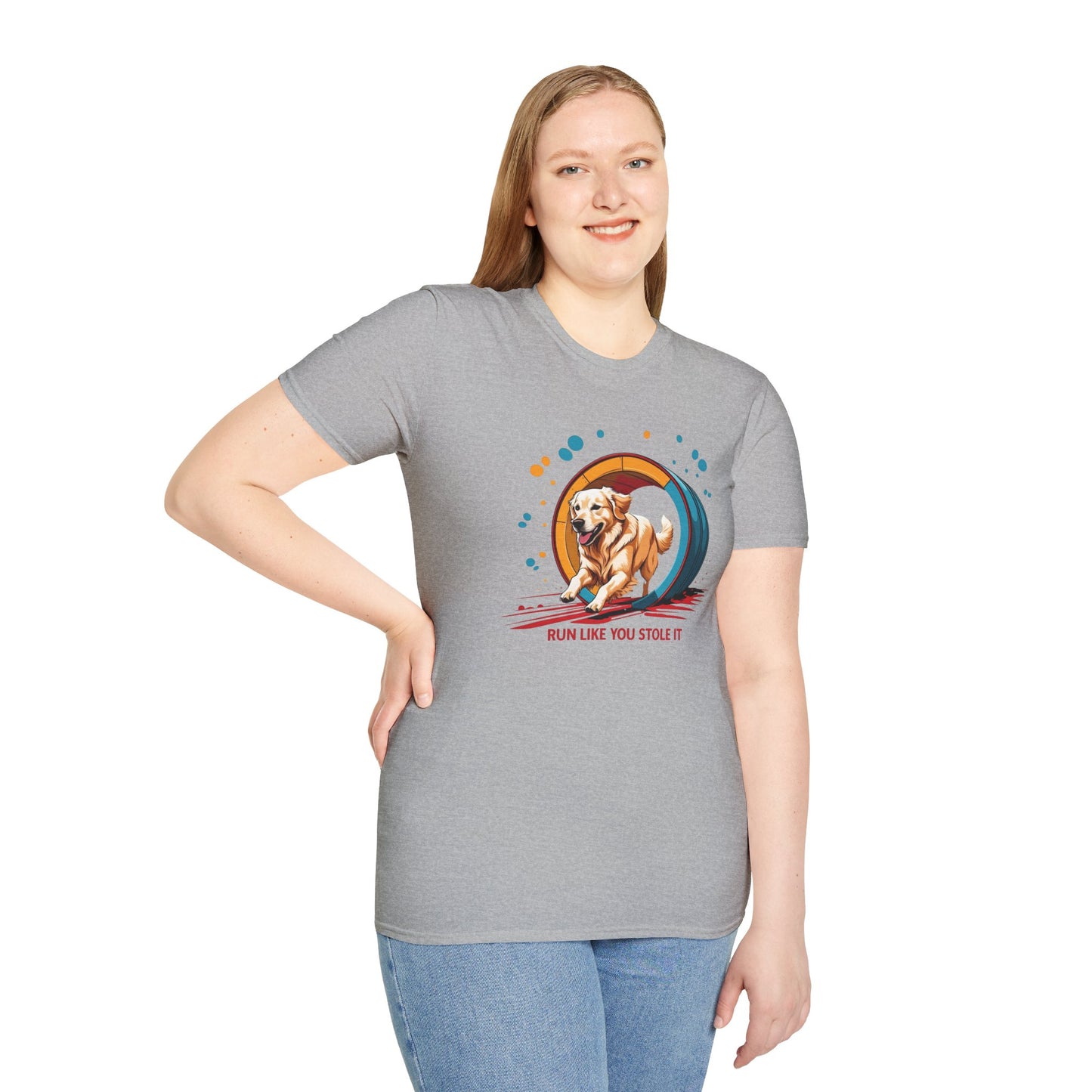 Dog Agility T-Shirt - Run Like You Stole It, Perfect for Dog Trainers, Summer Outfits, Fun Casual Wear