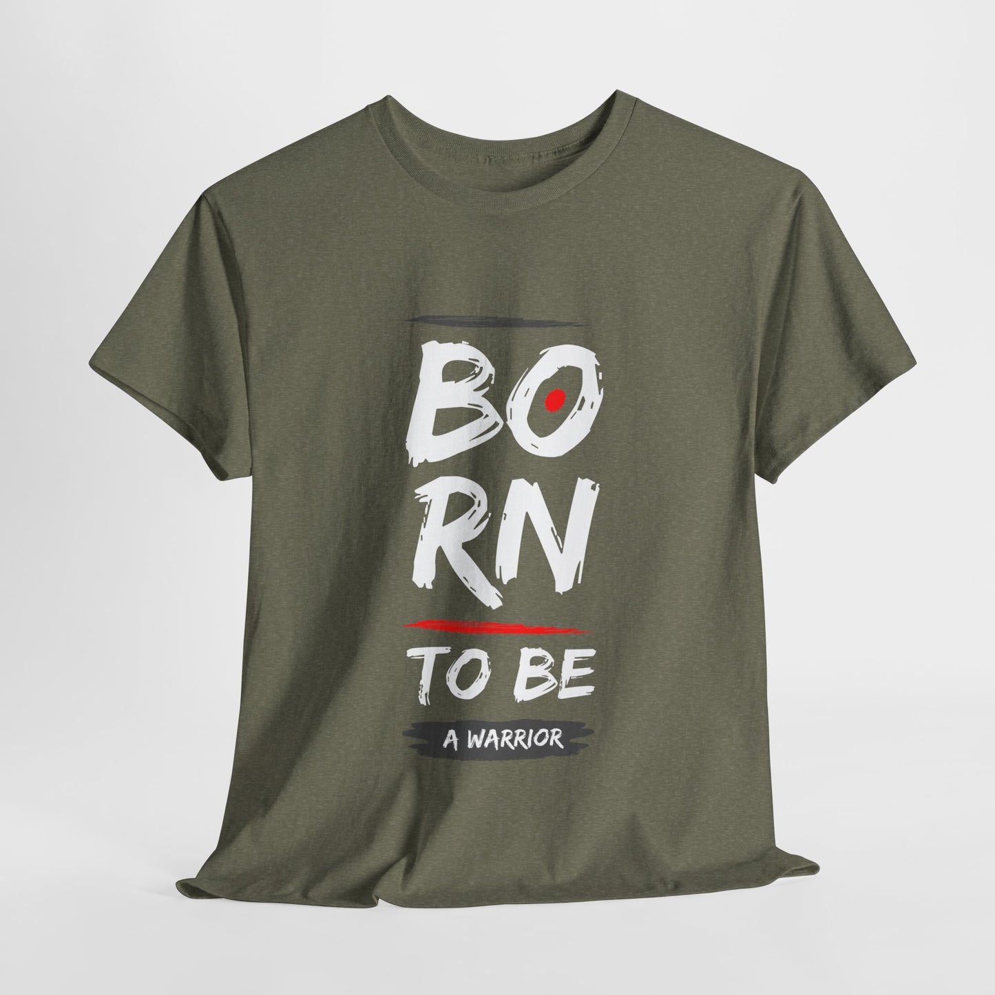 Born to Be a Warrior Unisex Heavy Cotton Tee, Inspirational Shirt for Veterans, Motivational Gift, Fitness Apparel, Casual Wear