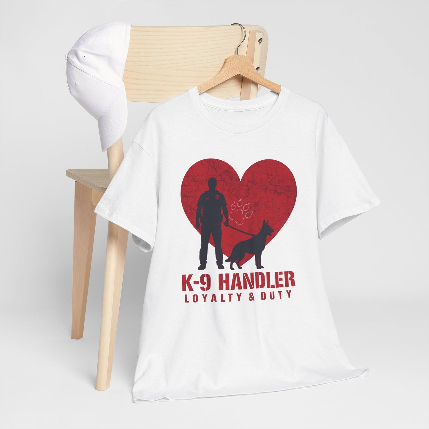 K-9 Handler Heavy Cotton Tee - Loyalty & Duty Shirt, Dog Lover Gift