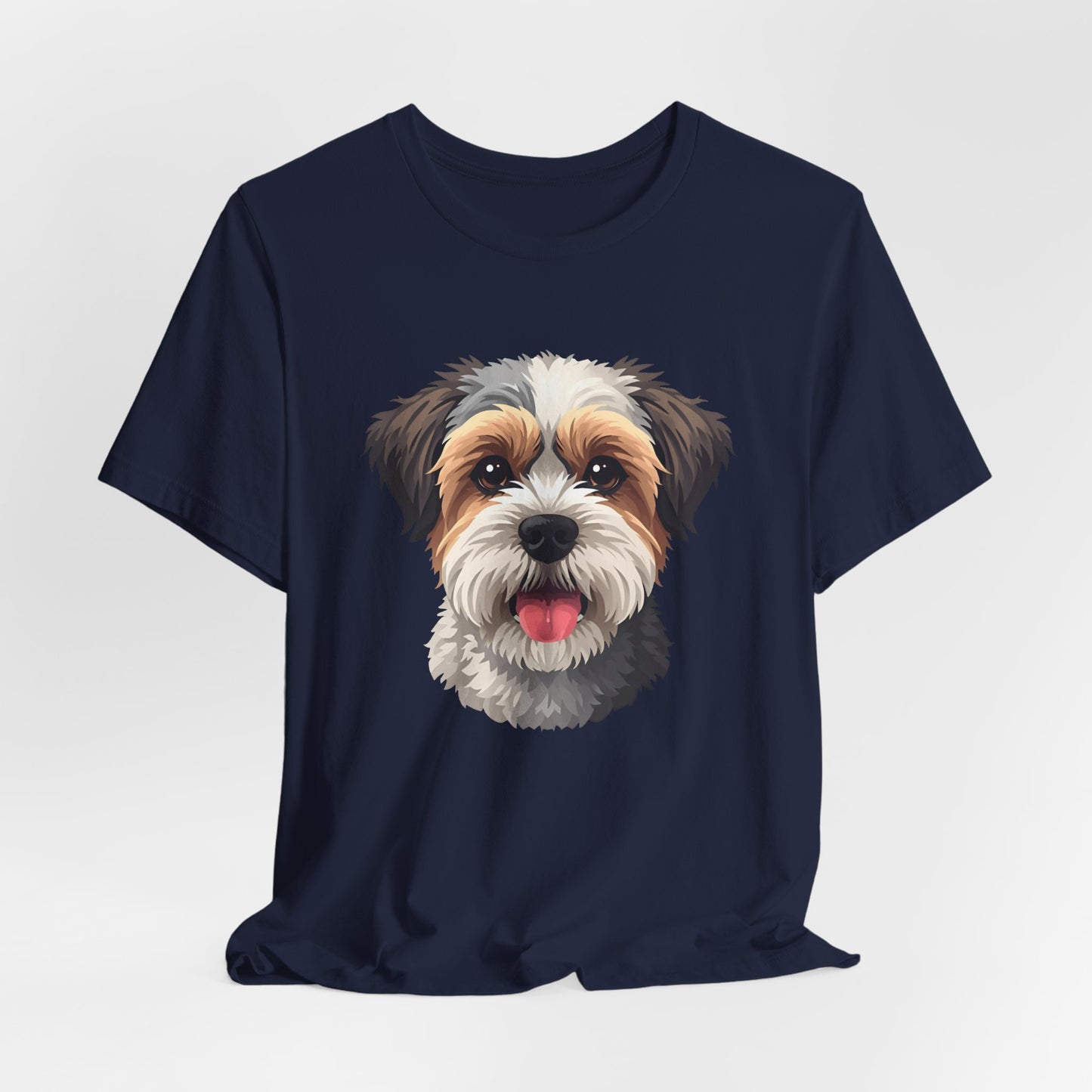 Unisex Dog Lover T-Shirt Featuring a 3D Design of Cute Fluffy Bichon Frise Mix | Gift for Dog Owners