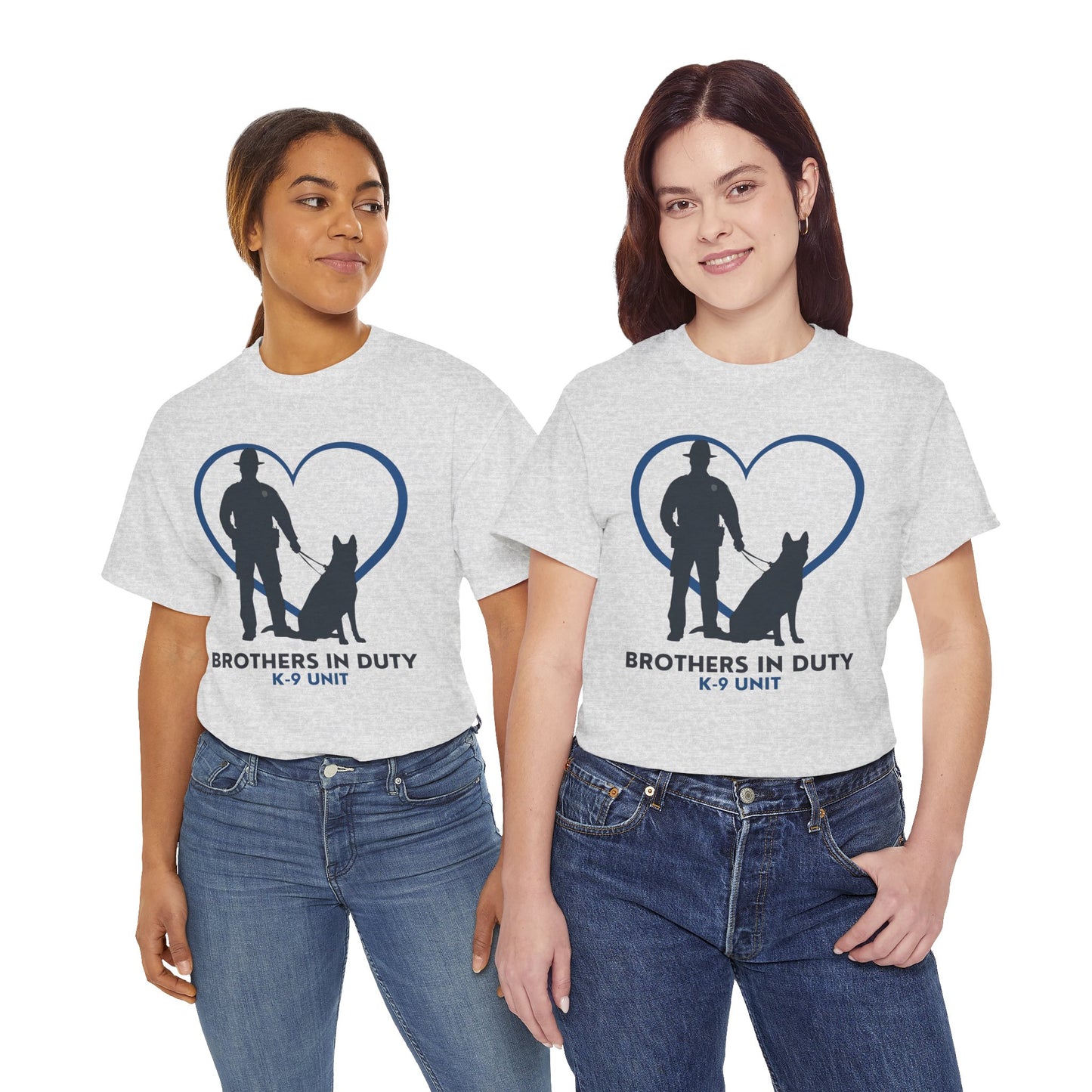 Heartfelt K-9 Unit Tee - Brothers In Duty | Police Officer Gift, Dog Lover Shirt, Law Enforcement Apparel