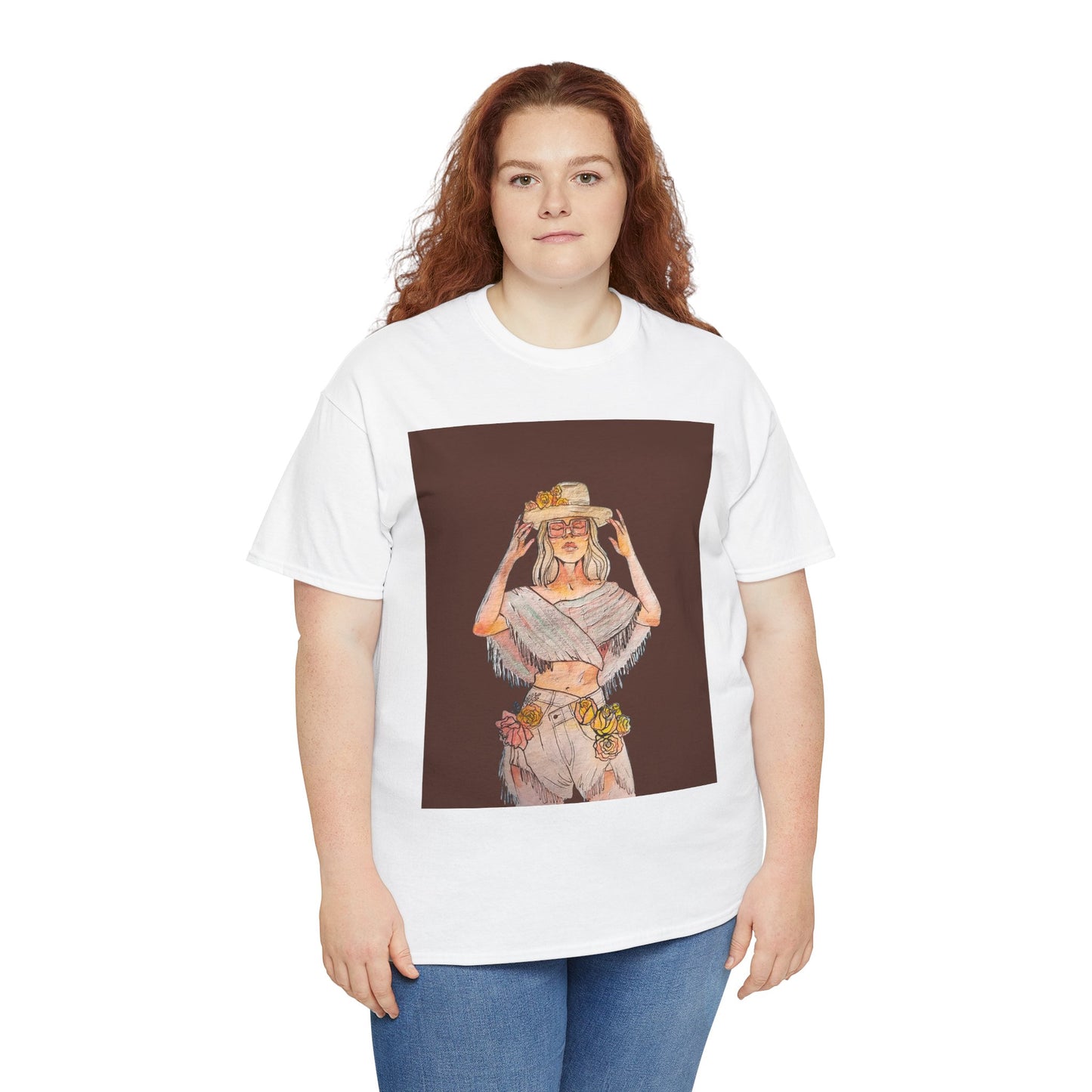 Bohemian Vibes Unisex Heavy Cotton Vintage Tee, Casual Wear, Summer Style Shirt, Gift for Her, Festival Outfit, Art-Inspired Apparel