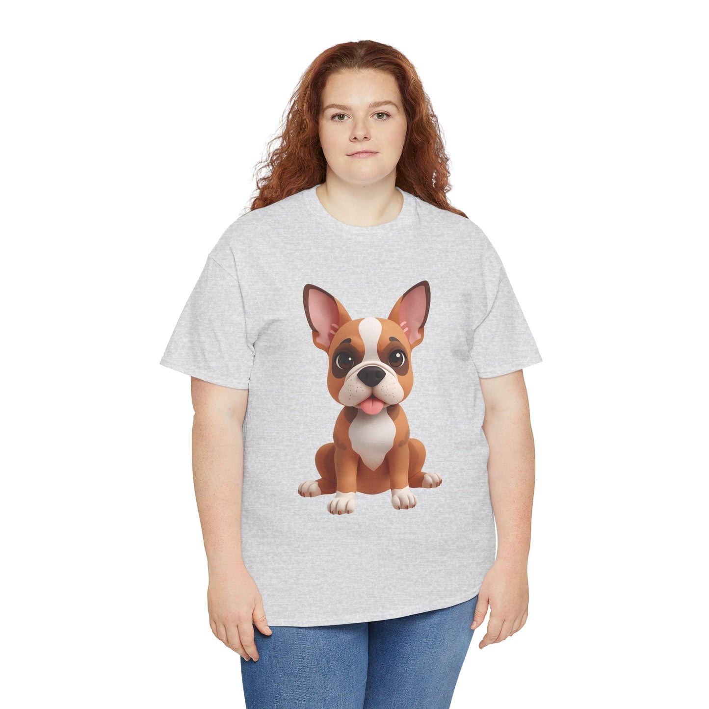 Cute 3D French Bulldog T-Shirt Unisex Heavy Cotton Tee, Dog Lover Gift