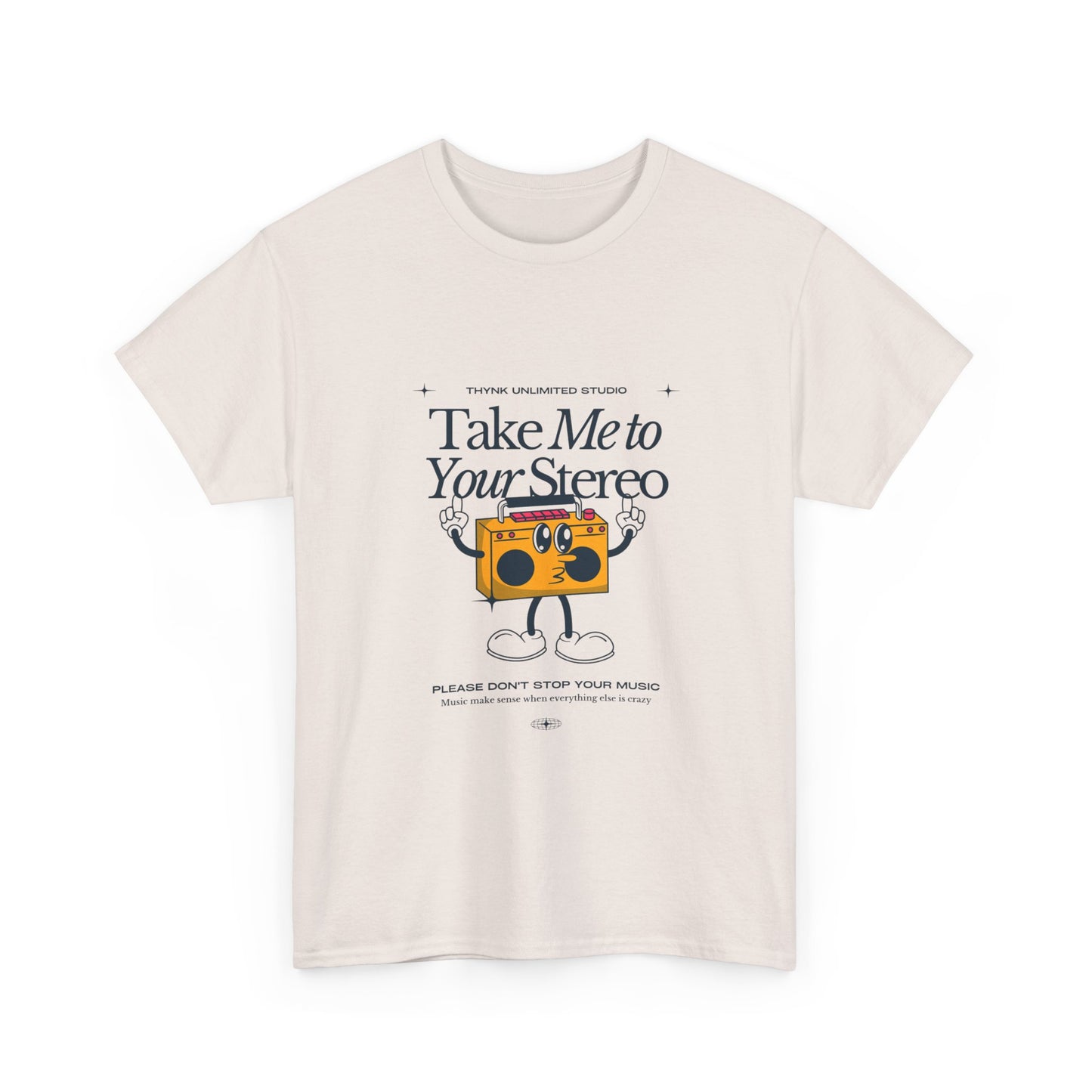 Retro Music Lover Tee - Take Me To Your Stereo, Vintage Style Shirt, Graphic T-Shirt, Unisex Cotton Top, Perfect Gift for Musicians, Summer Outfit