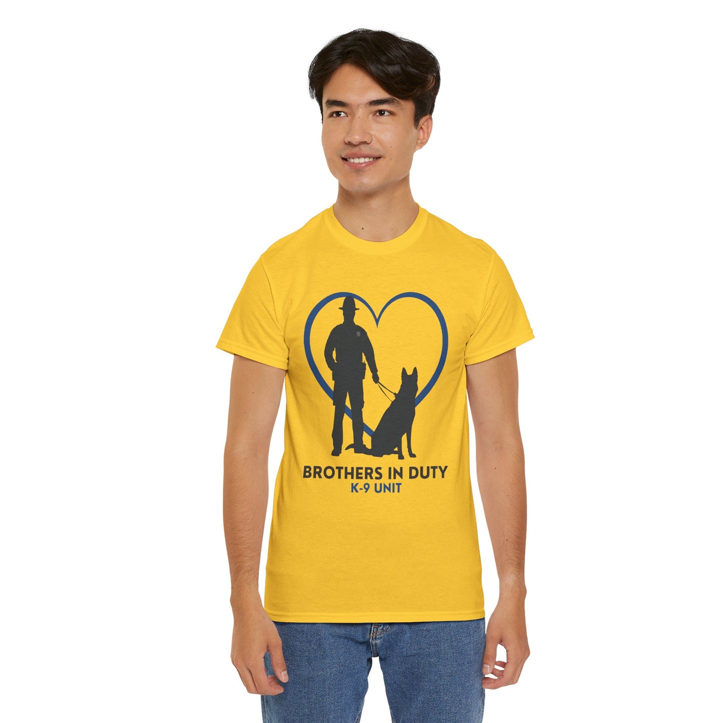 Heartfelt K-9 Unit Tee - Brothers In Duty | Police Officer Gift, Dog Lover Shirt, Law Enforcement Apparel
