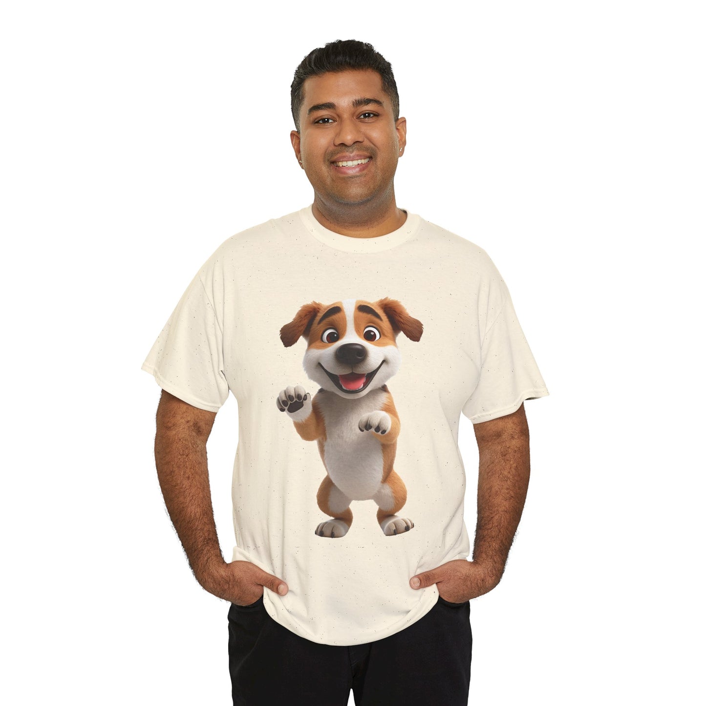 Cute Dog 3D Graphic Tee, Unisex Heavy Cotton T-Shirt, Dog Lover Gift, Fun Casual Wear