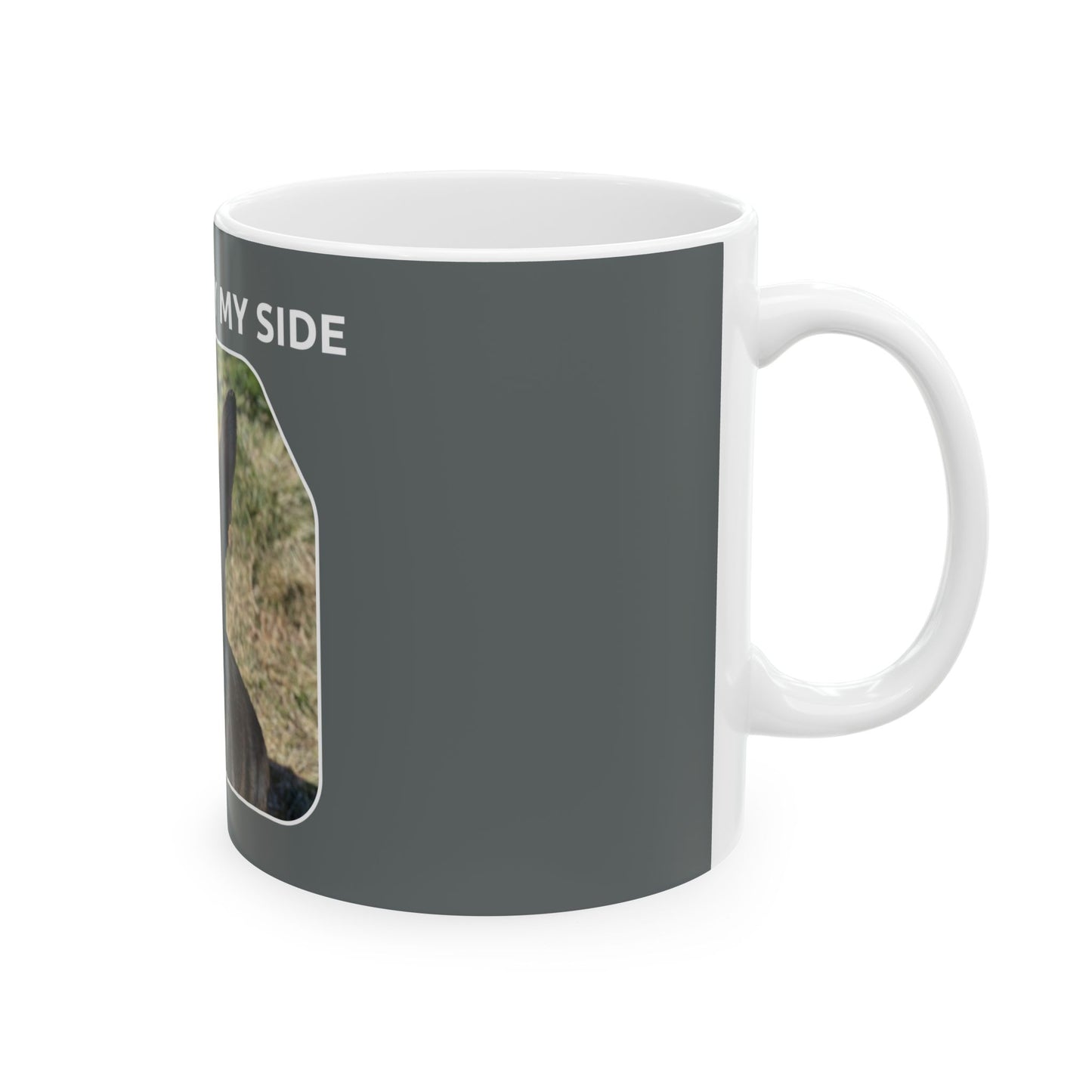 Ceramic Dog Lover Mug With a Sable German Shepherd and Caption Forever By My Side