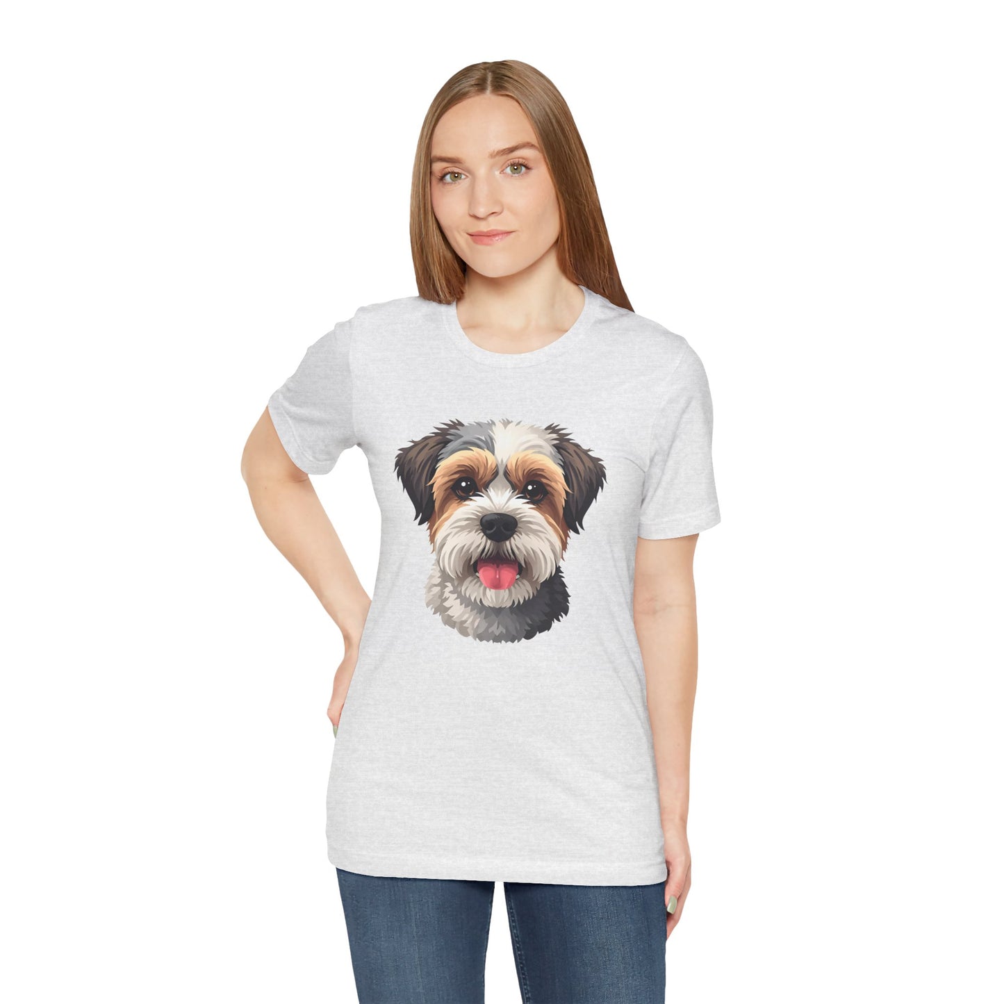 Unisex Dog Lover T-Shirt Featuring a 3D Design of Cute Fluffy Bichon Frise Mix | Gift for Dog Owners