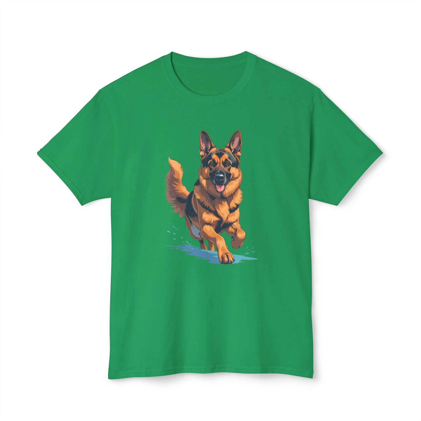 Running German Shepherd Dog Unisex HD Cotton™ T-shirt, Pet Lover Gift, Casual Wear, Animal Print Apparel, Funny Dog Shirt