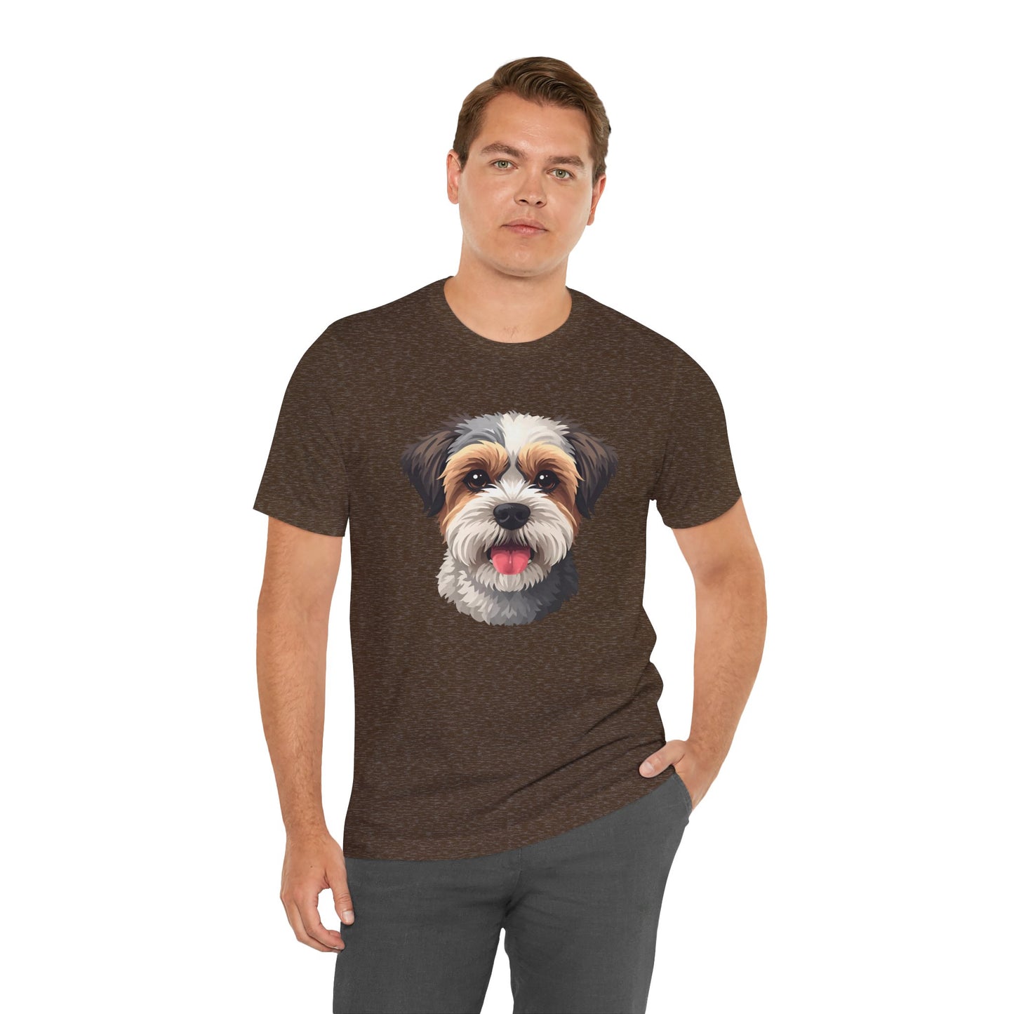 Unisex Dog Lover T-Shirt Featuring a 3D Design of Cute Fluffy Bichon Frise Mix | Gift for Dog Owners