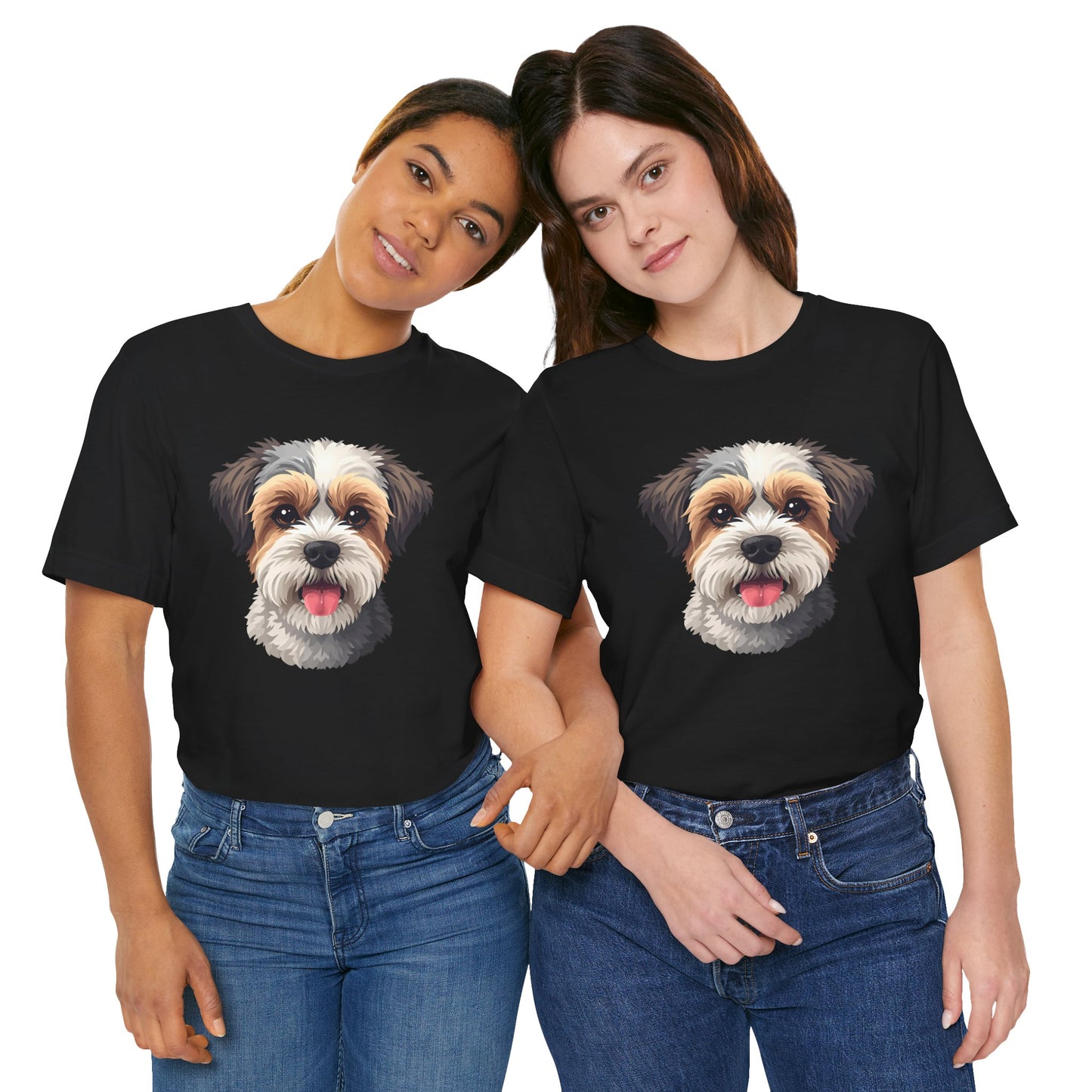 Unisex Dog Lover T-Shirt Featuring a 3D Design of Cute Fluffy Bichon Frise Mix | Gift for Dog Owners