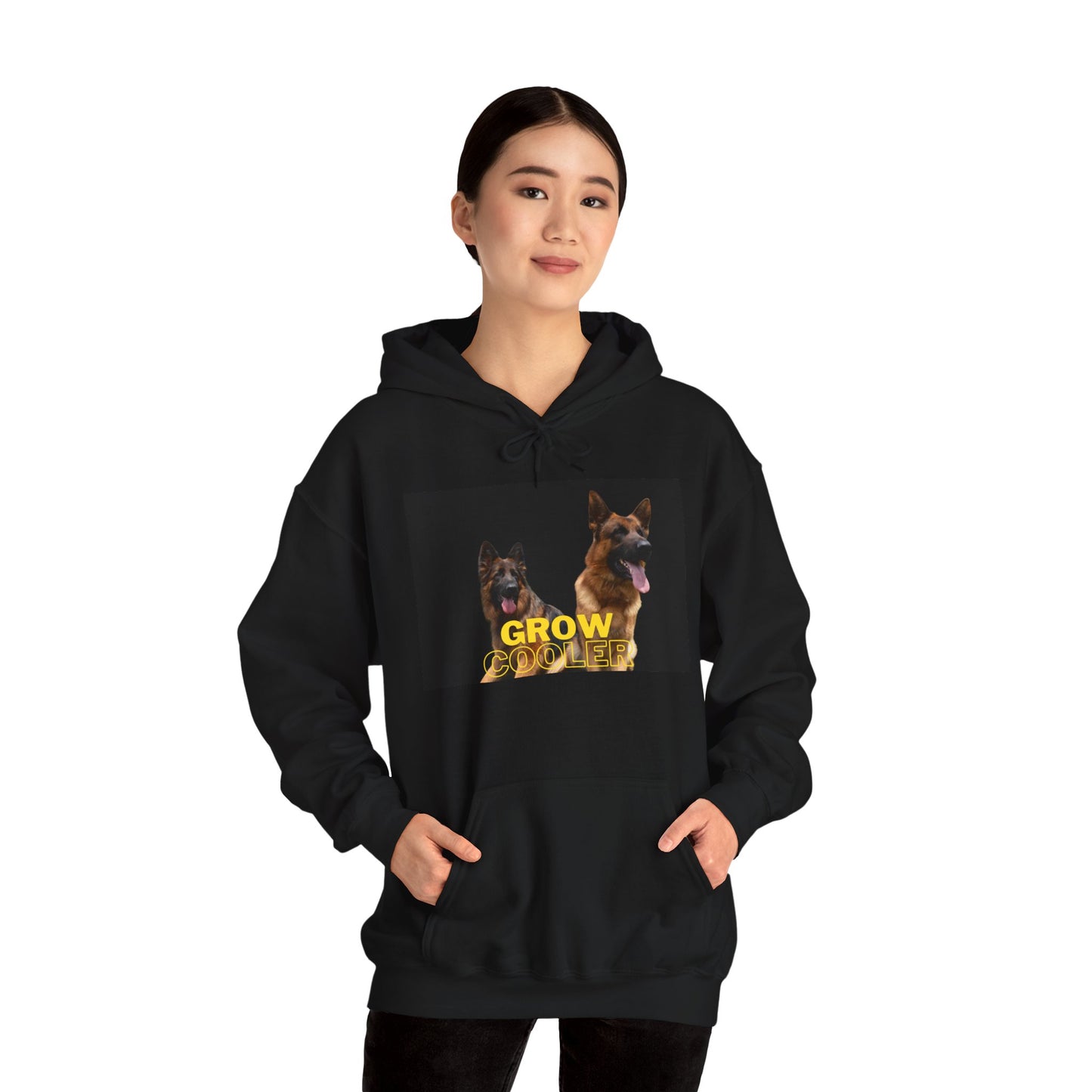 Unisex Dog Lover Hoodie With Two German Shepherds and Caption Grow Cooler