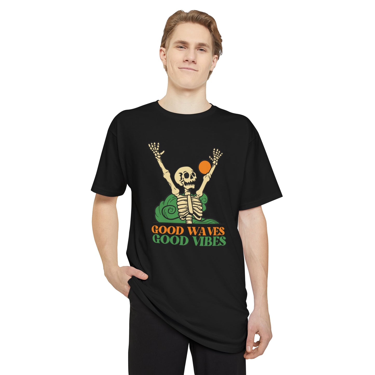 Good Waves Good Vibes Unisex Tee | Casual Summer Shirt, Urban Streetwear, Gift for Beach Lovers, Music Festivals, Adventure Spirit