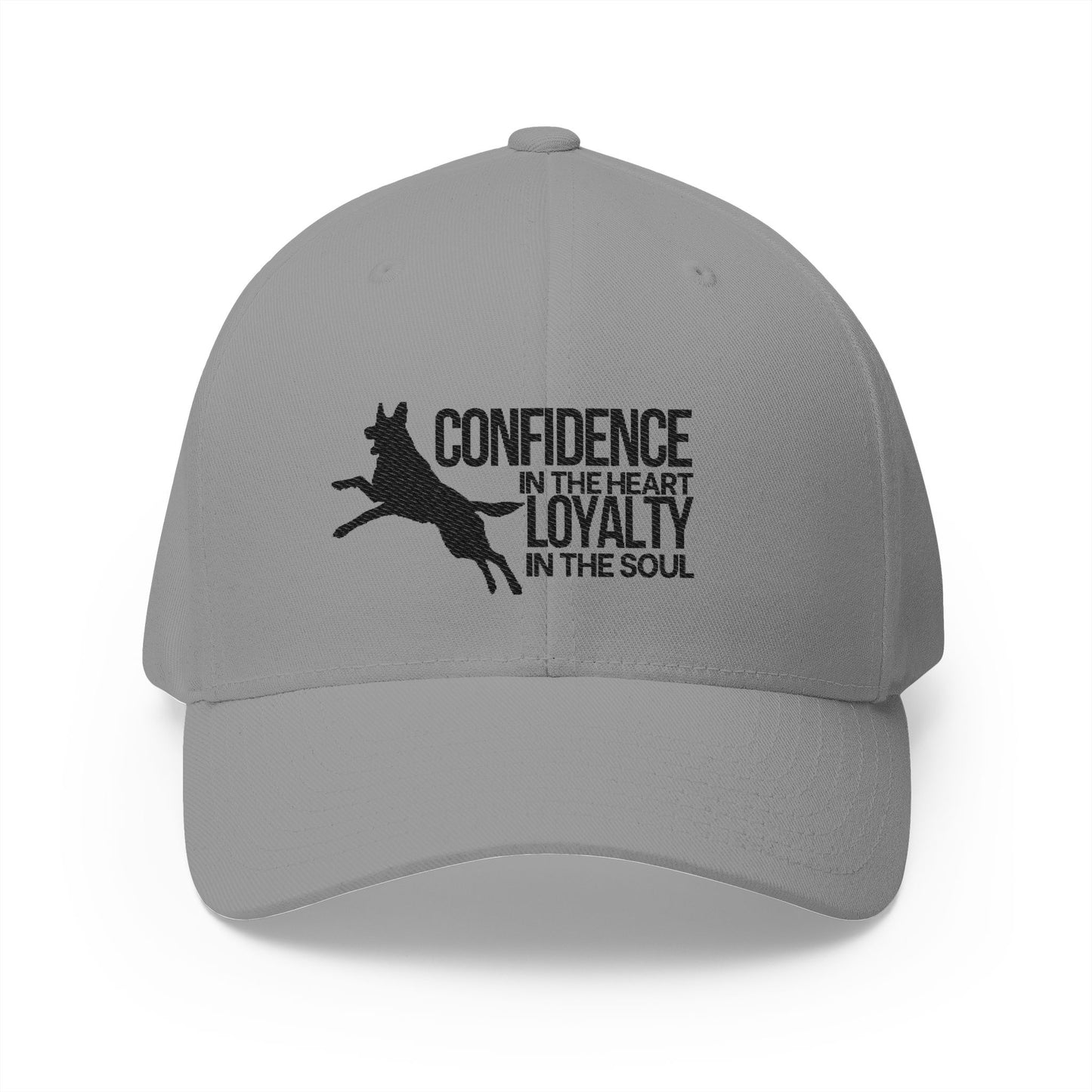 German Shepherd Closed-Back Structured Embroidered Structured Cap - Courage in the Heart, Loyalty in the Soul