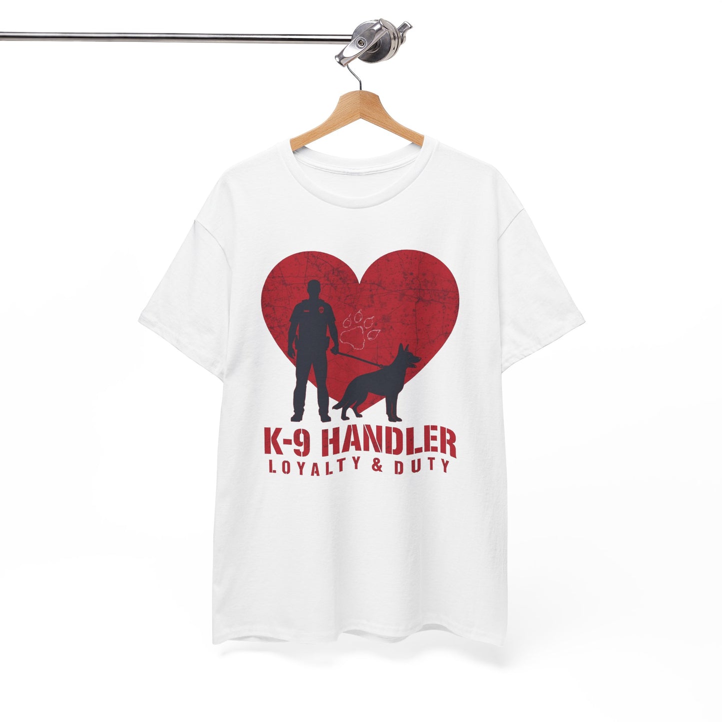K-9 Handler Heavy Cotton Tee - Loyalty & Duty Shirt, Dog Lover Gift