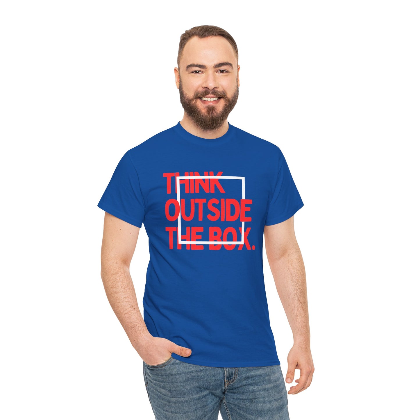 Creative Thinking Unisex Cotton Tee - Thin Out of Box, Inspirational Shirt, Motivational Gifts, Trendy Top for All Occasions, Perfect for Dreamers