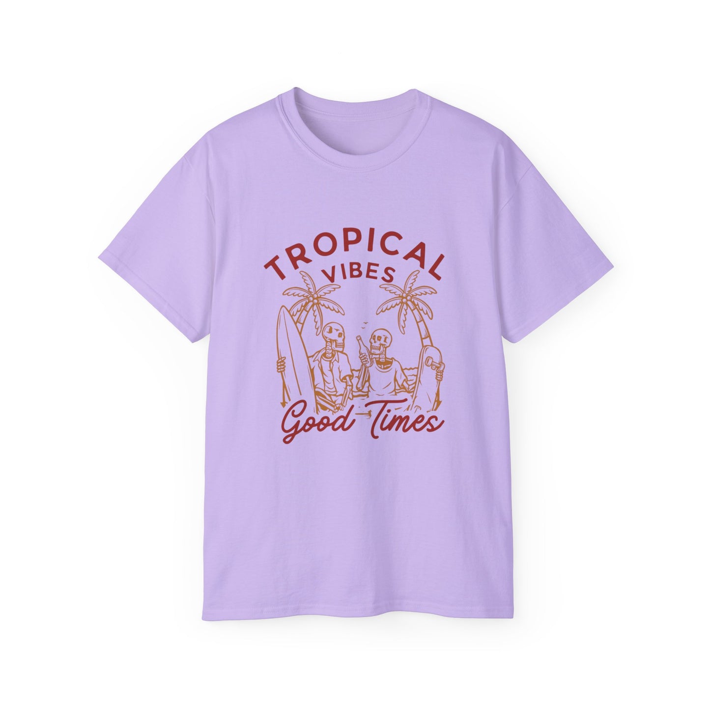 Tropical Vibes Unisex Cotton Tee, Fun Summer Shirt, Vacation Outfit, Beach Party Apparel, Good Times Graphic Tee