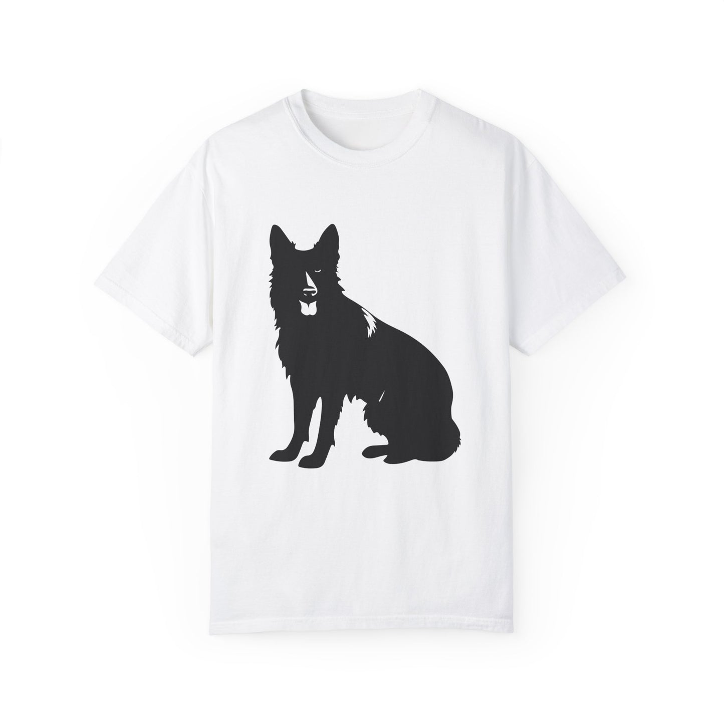 Unisex T-shirt With Graphic of Black German Shepherd Sloppy Sitting