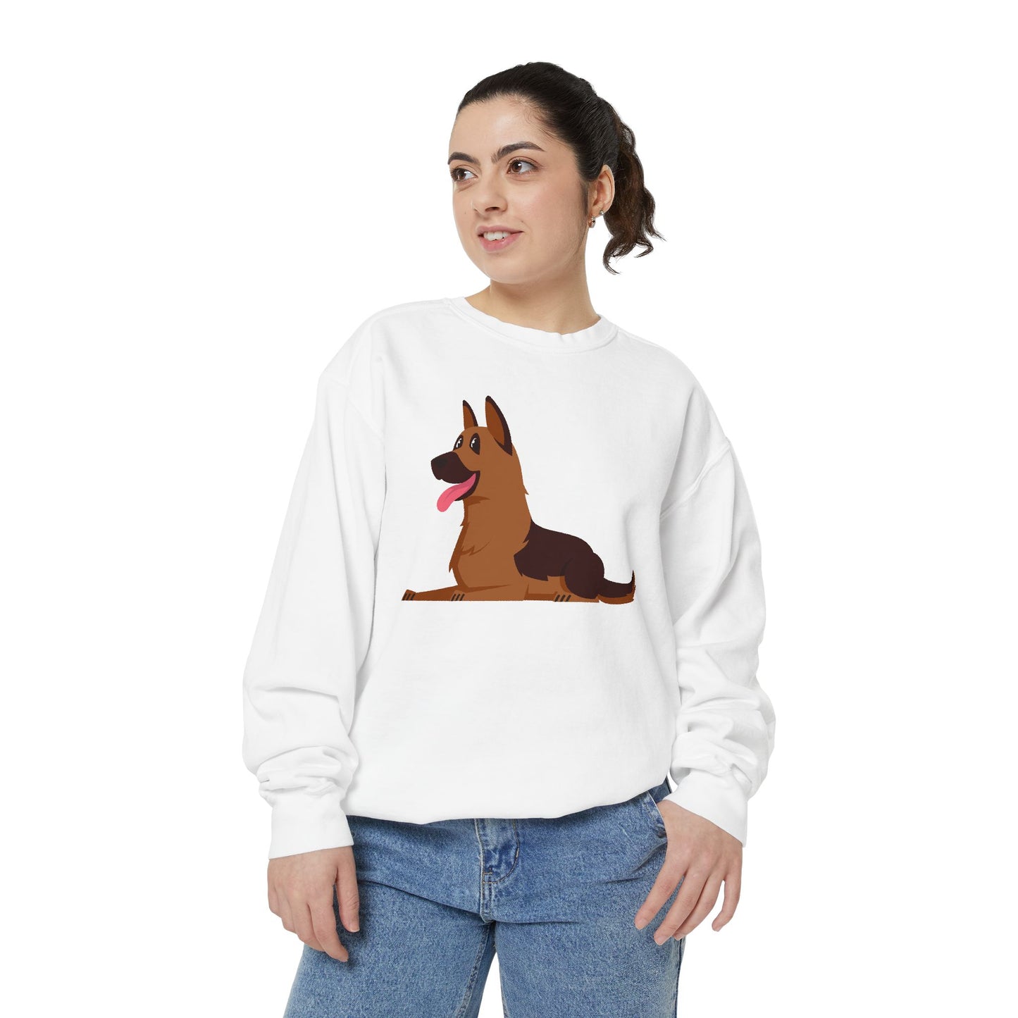 Unisex Dog Lover Hoodie With Graphic of a German Shepherd Leaving Tongue Out