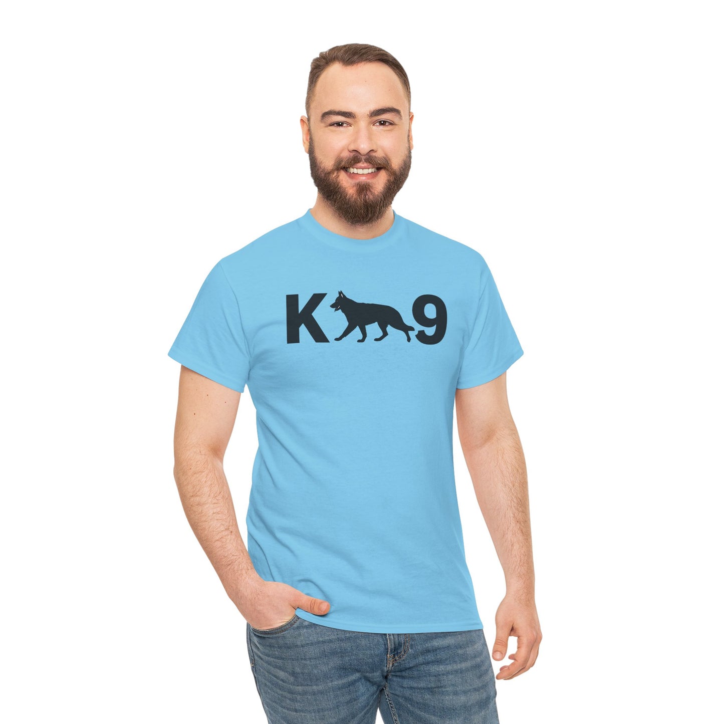 Black German Shepherd K9 Unisex Heavy Cotton Tee - Perfect for Dog Lovers, Pet Owners