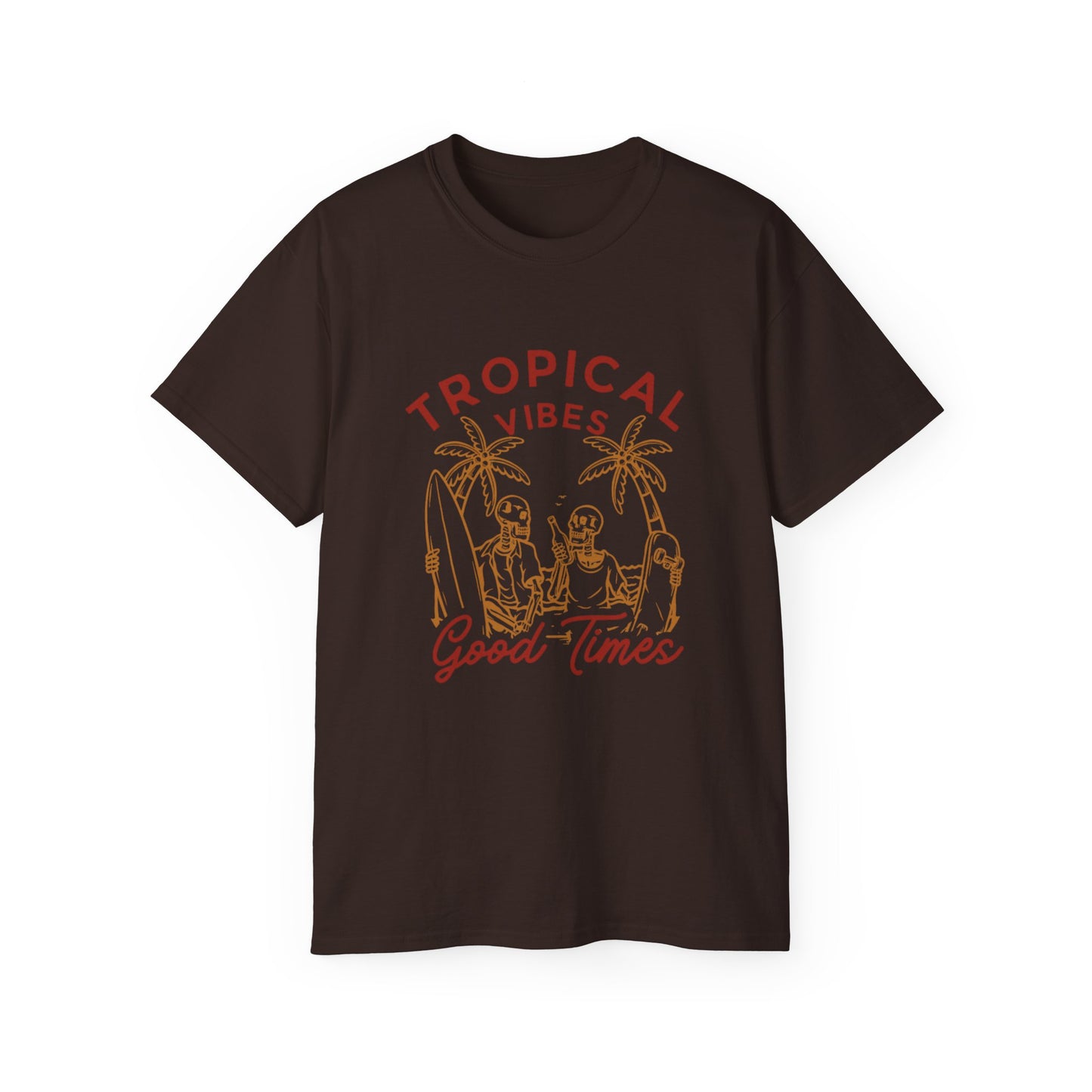 Tropical Vibes Unisex Cotton Tee, Fun Summer Shirt, Vacation Outfit, Beach Party Apparel, Good Times Graphic Tee